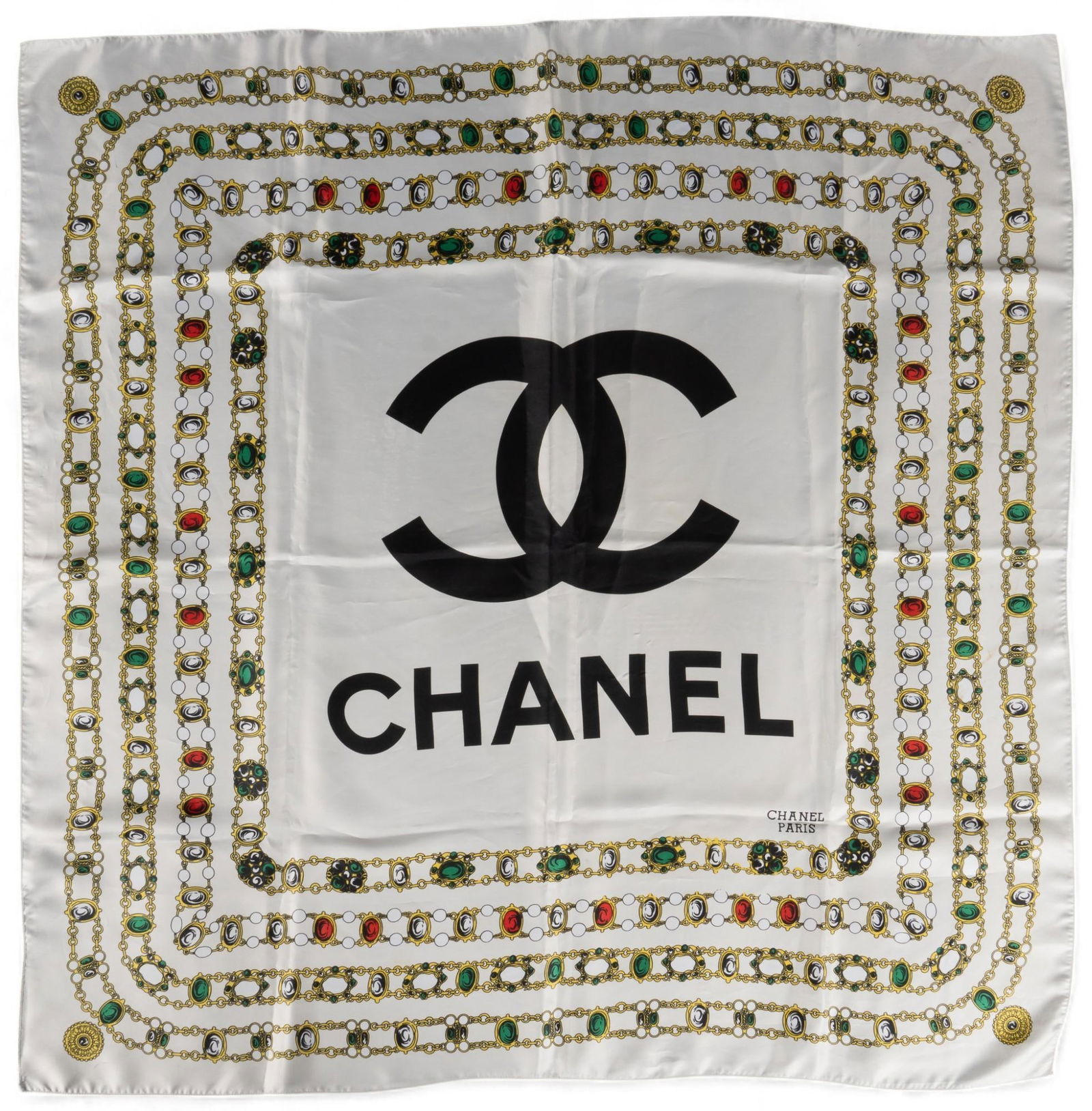 Chanel Gold Chain Silk Scarf (1 of 7)