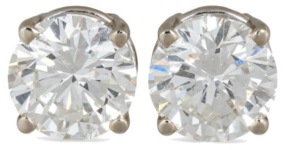 14K 6.00 ctw  Round Brilliant Cut Diamond Earrings