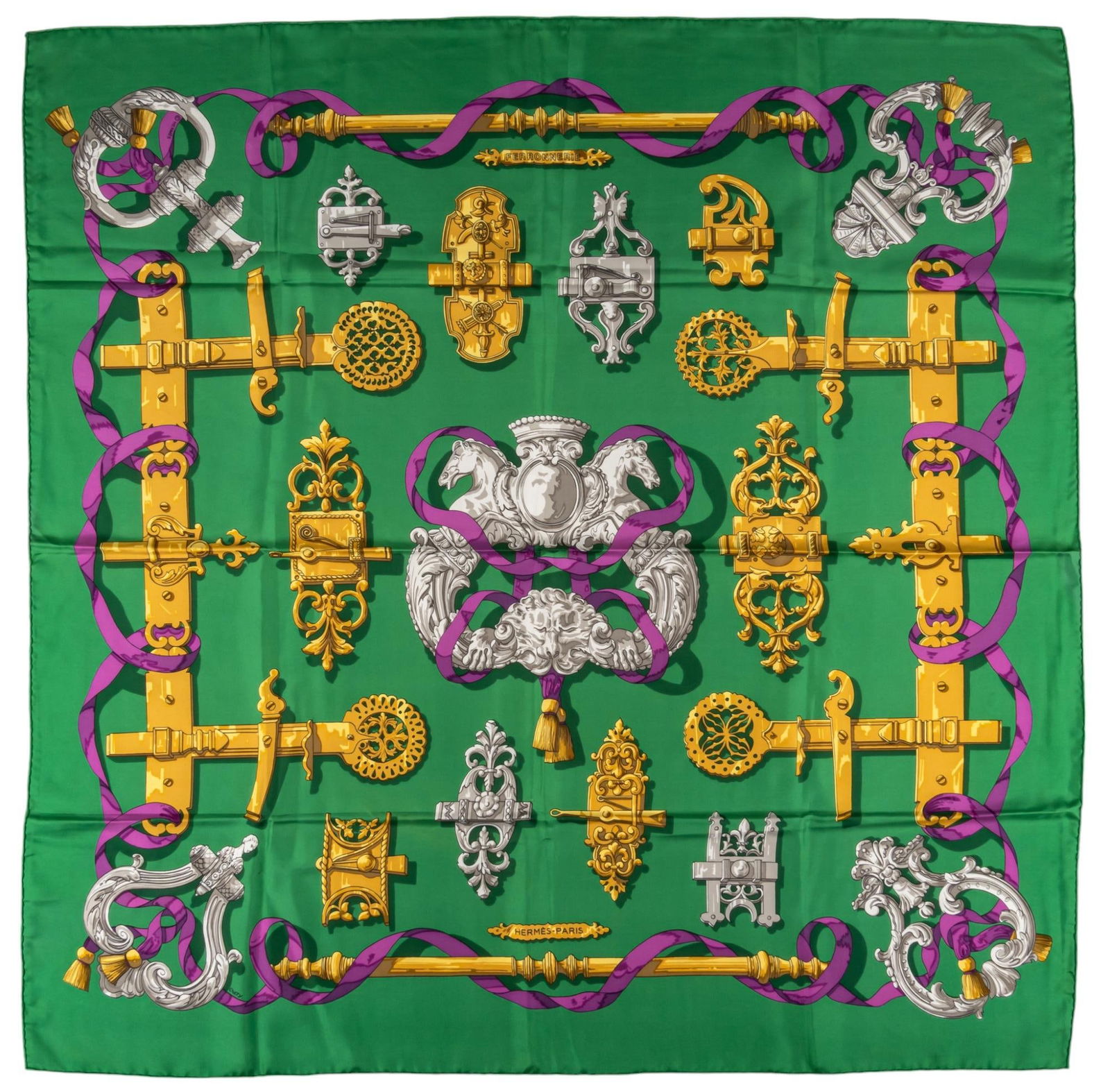 Hermes Ferronnerie 90 Silk Scarf (1 of 9)