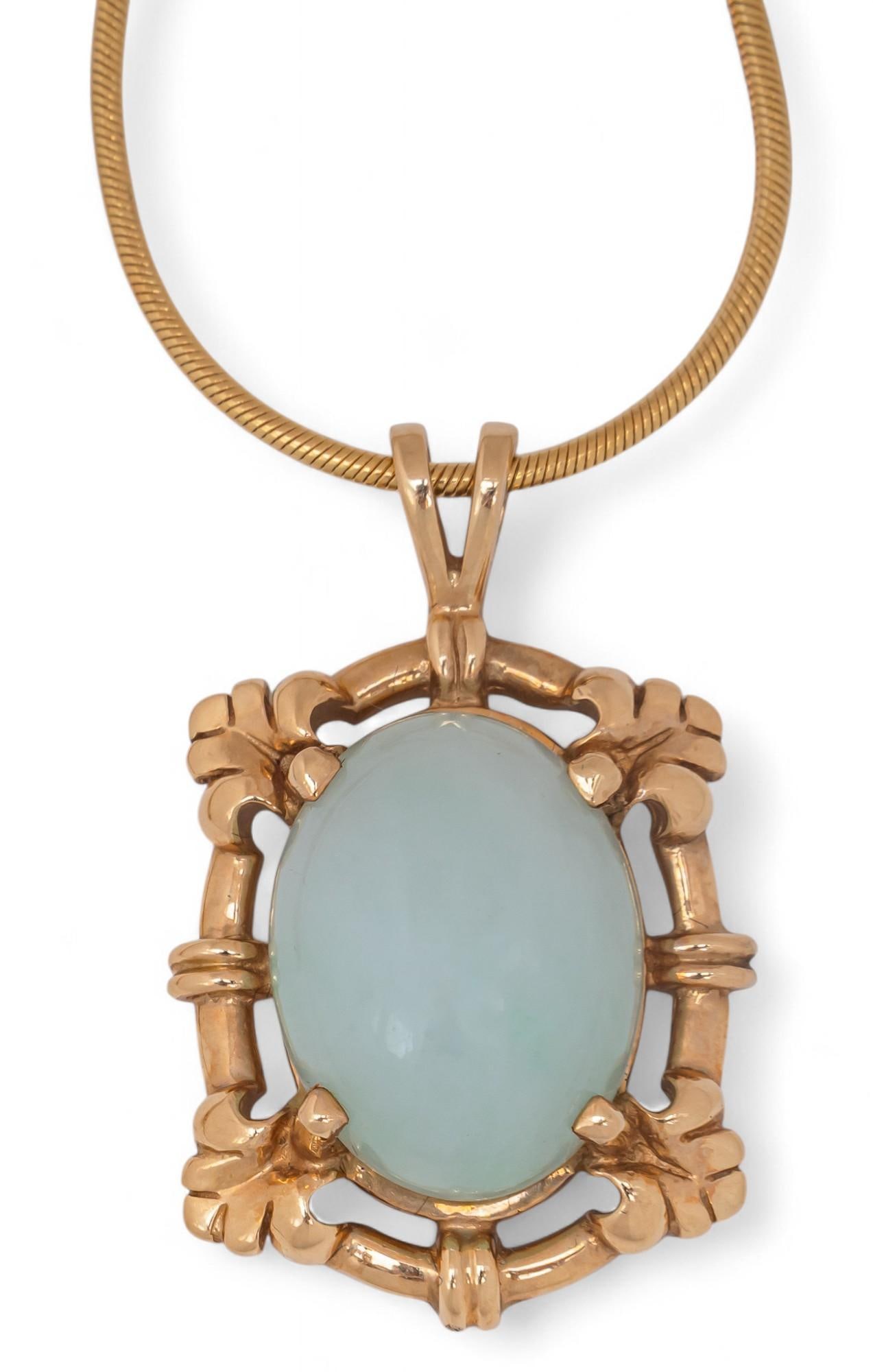 14K Italian Jade Pendant Necklace (1 of 7)