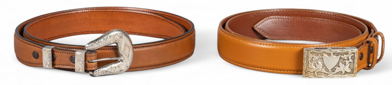 (2) Leather Belts with Sterling Buckles (1 of 14)
