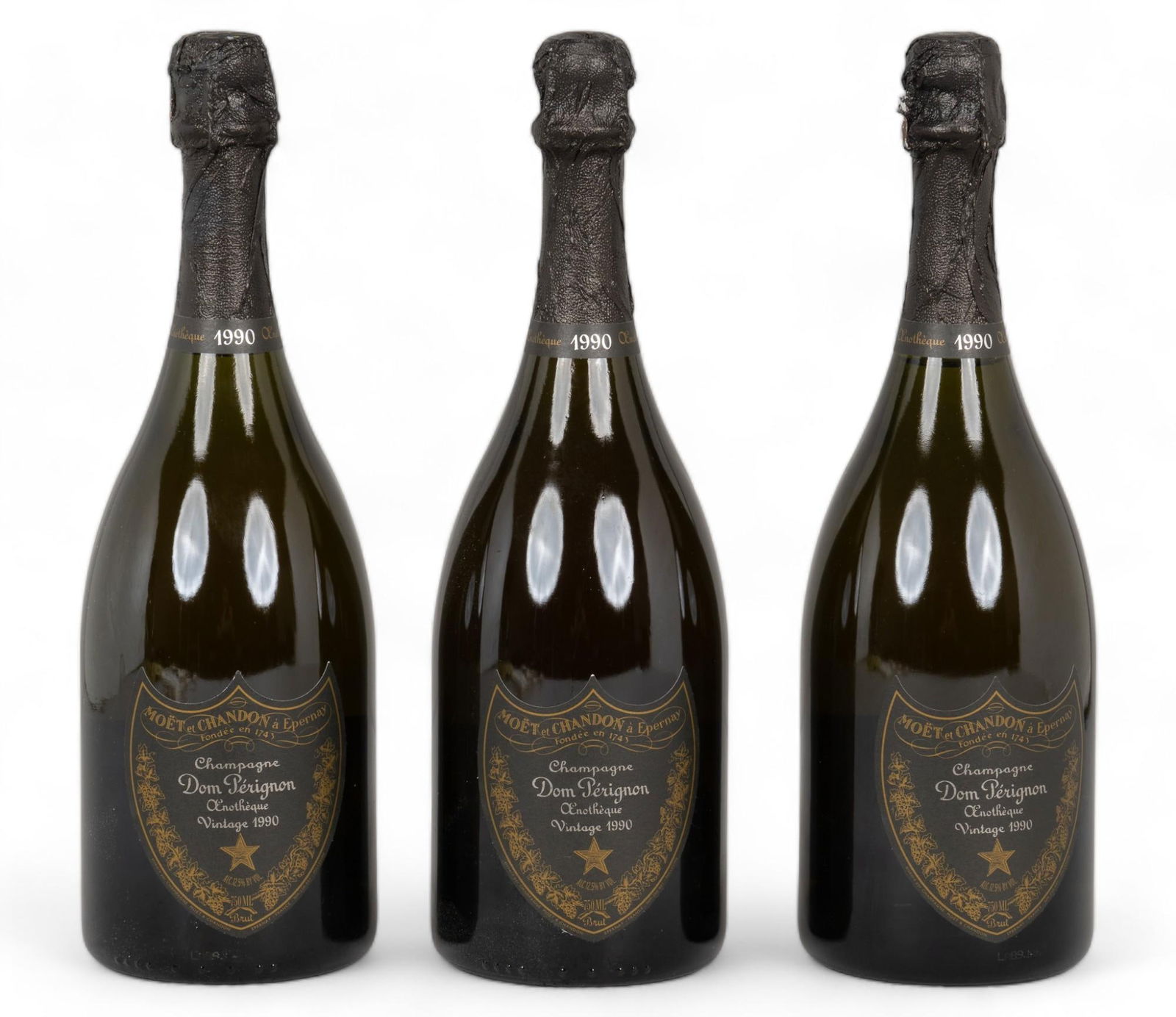 (3) Bottles of Unopened Dom Perignon Enotheque, 1990 (1 of 10)