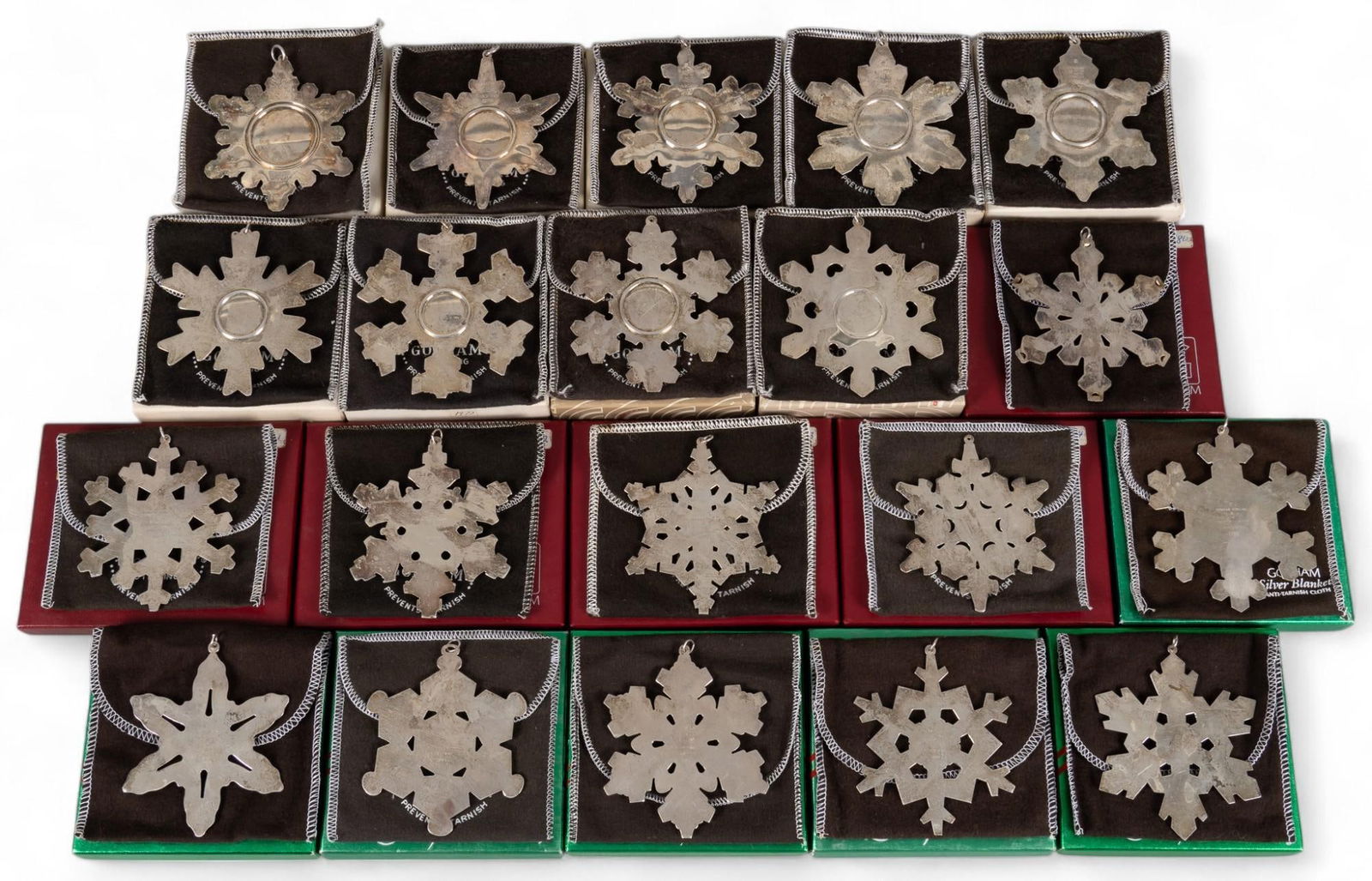 Collection of (20) Gorham Sterling Silver Snowflake Ornaments (1 of 10)