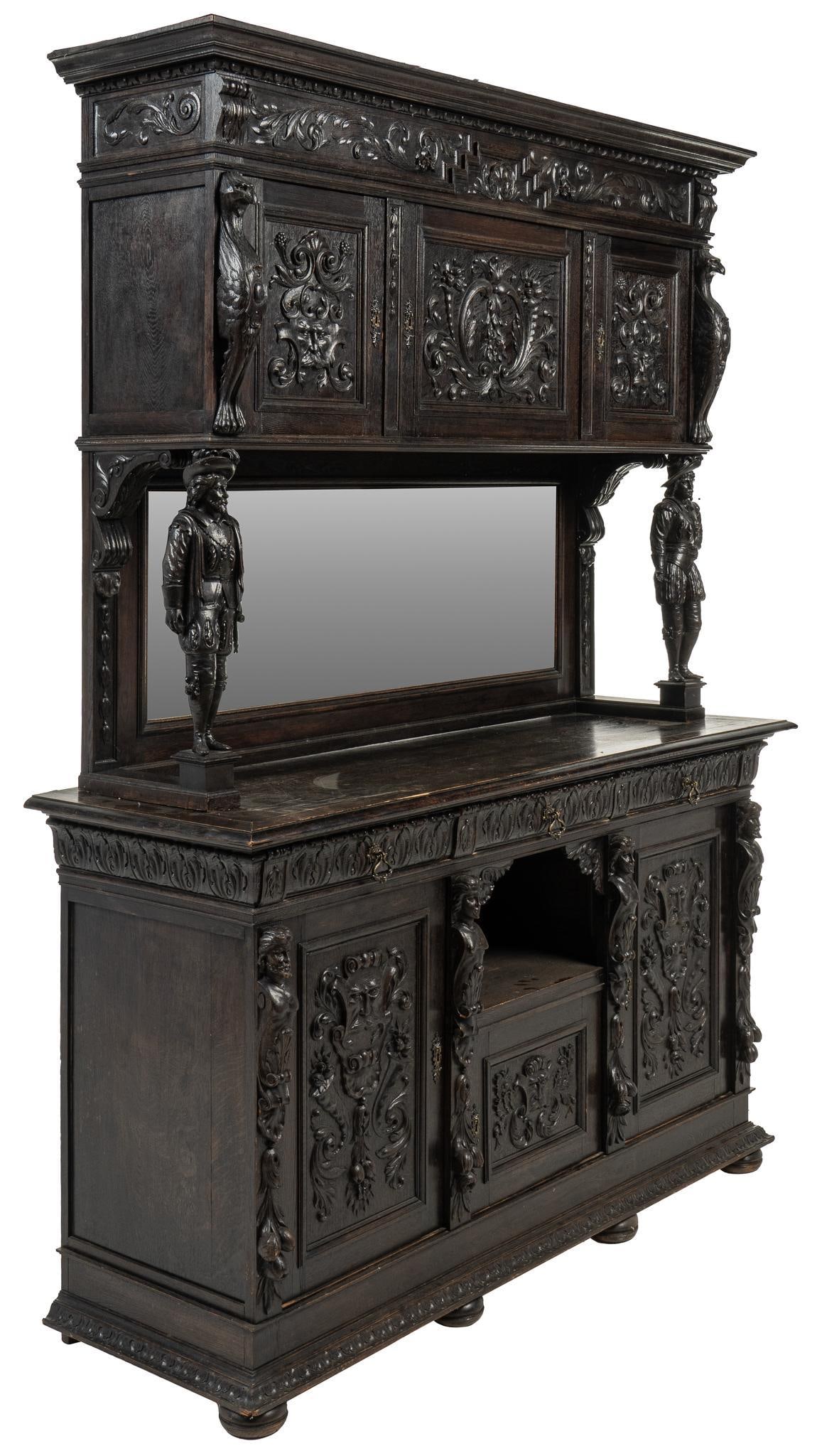 Renaissance Revival Style Hutch Buffet (1 of 9)