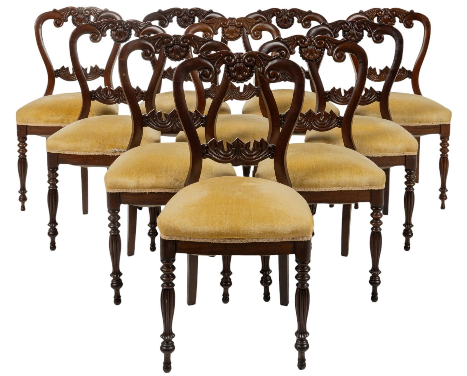 Set of (10) Victorian Dining Chairs (1 of 8)