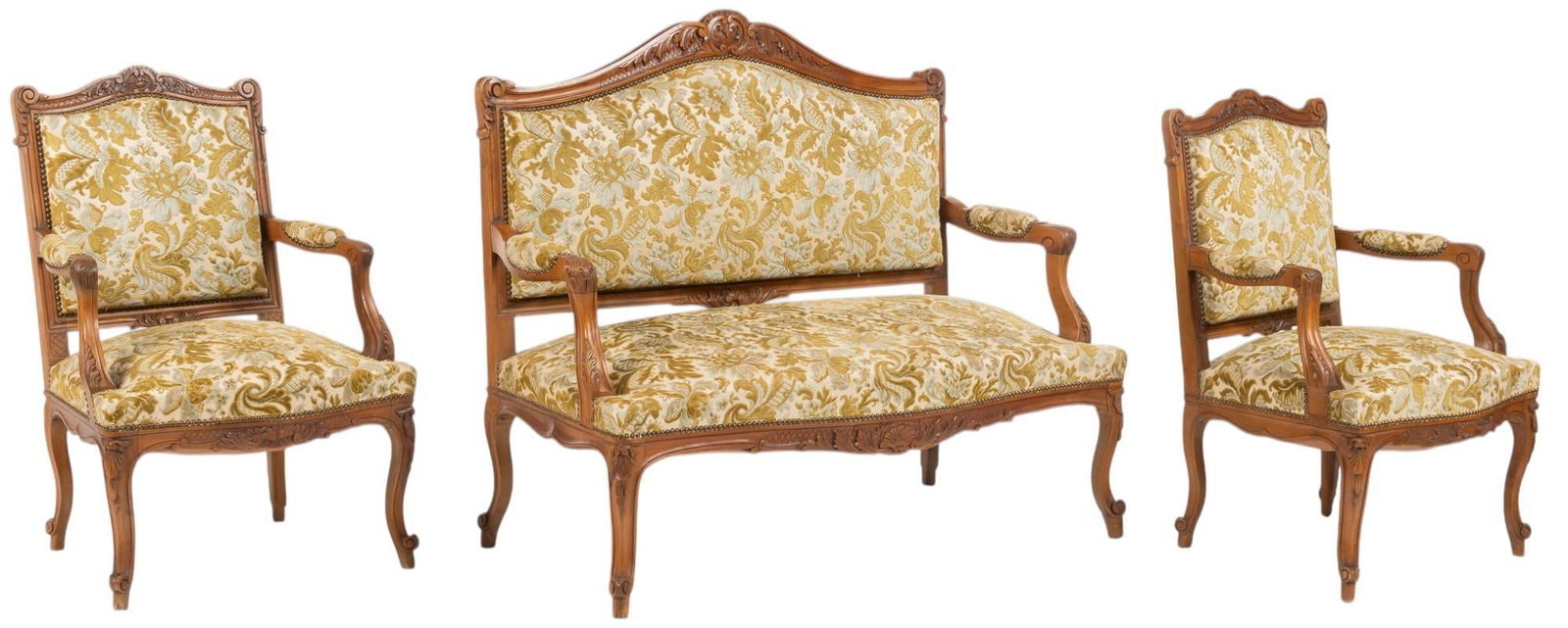 Louis XV Style Sofa and Pair of Armchairs (1 of 10)