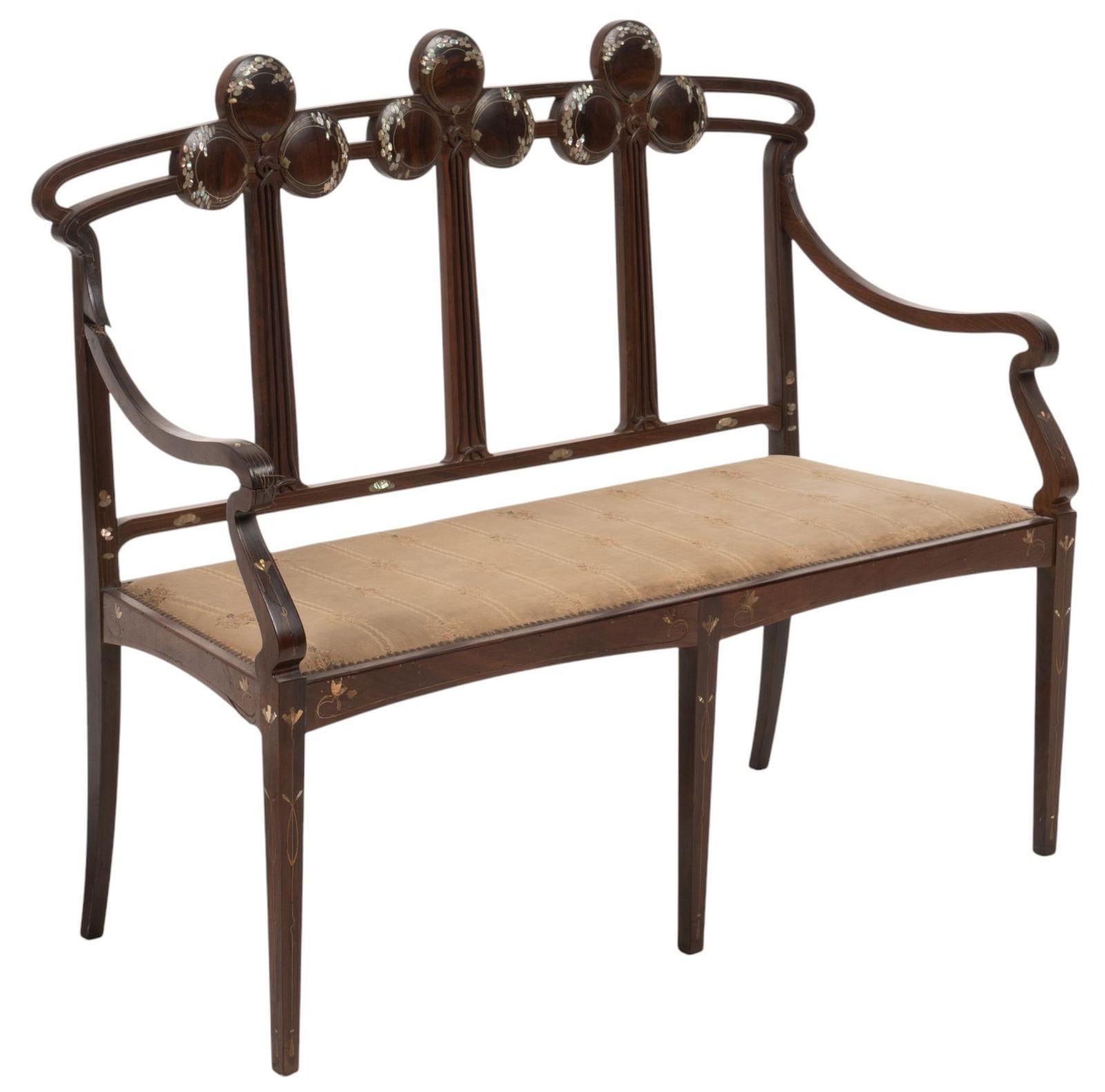 Antique Inlaid Settee (1 of 11)