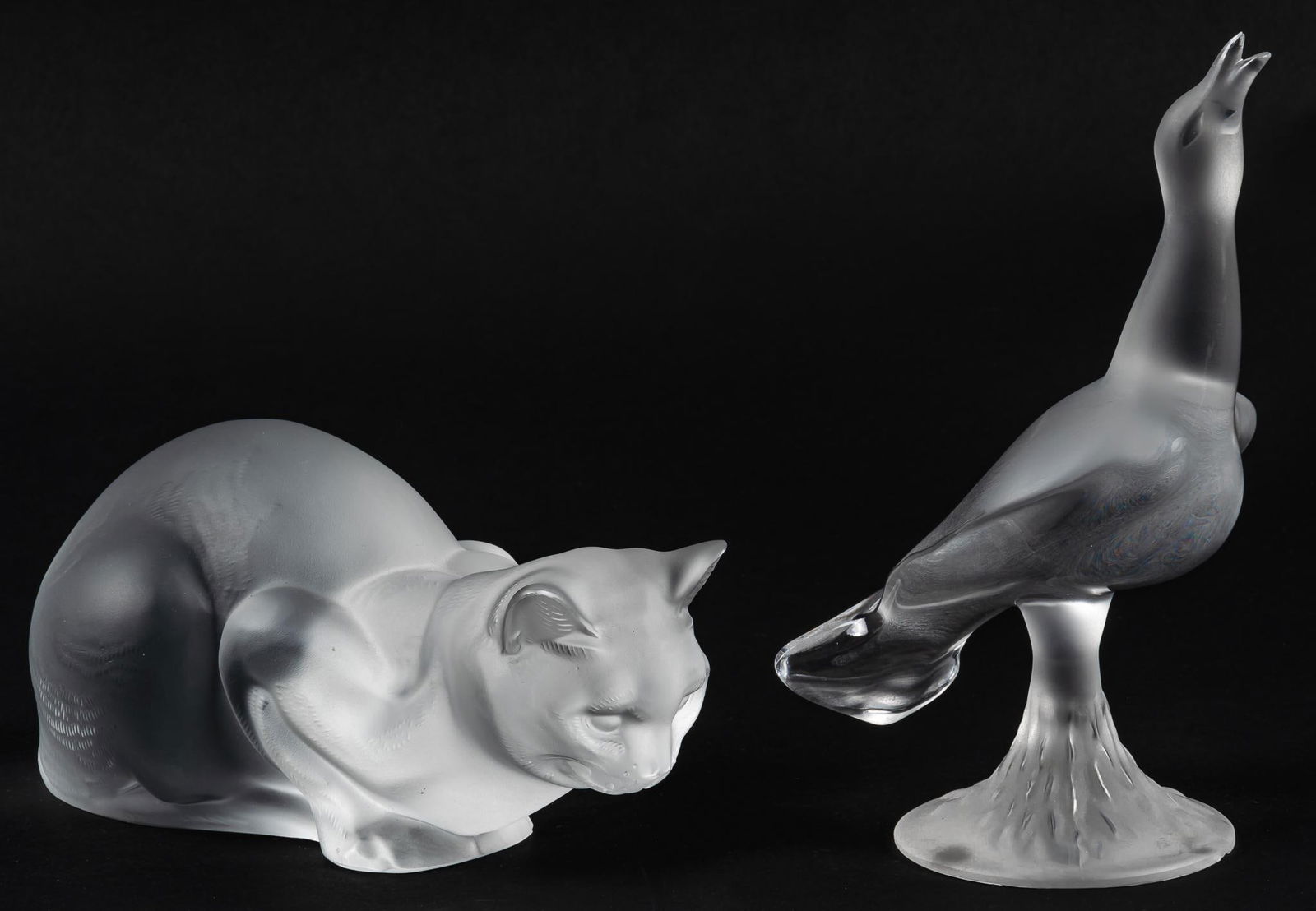 Lalique Crystal Cat and Seagull Figures (1 of 11)