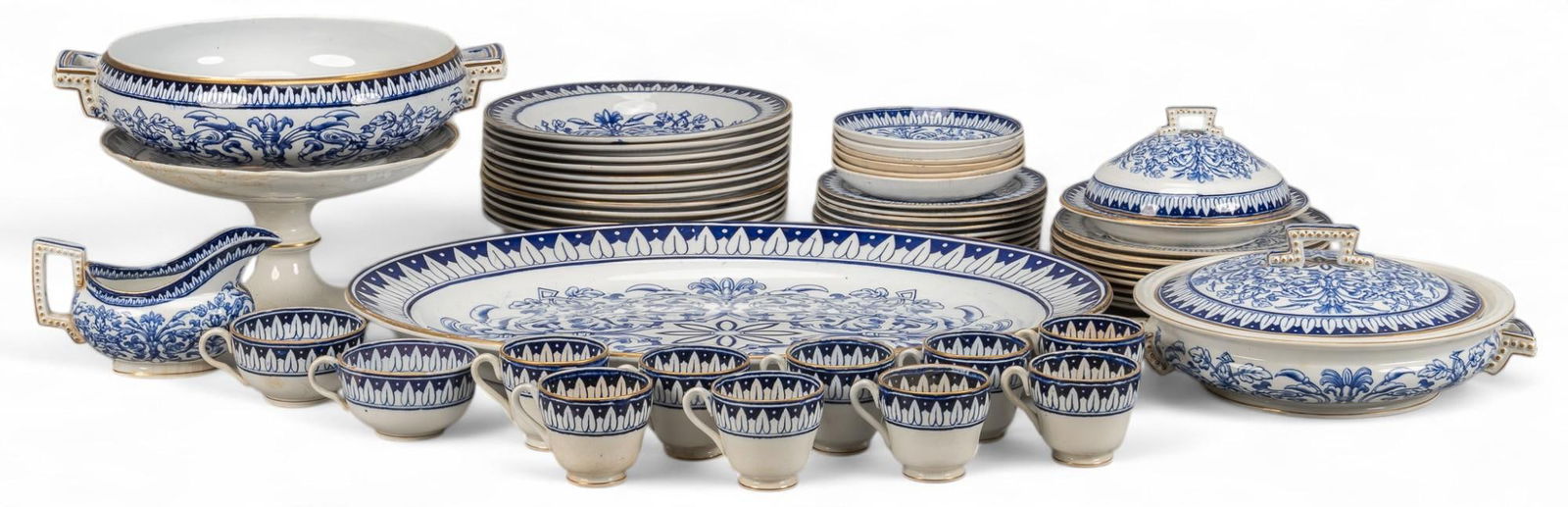 (53) Pieces of BWM & C Teutonic Blue and White Porcelain (1 of 13)