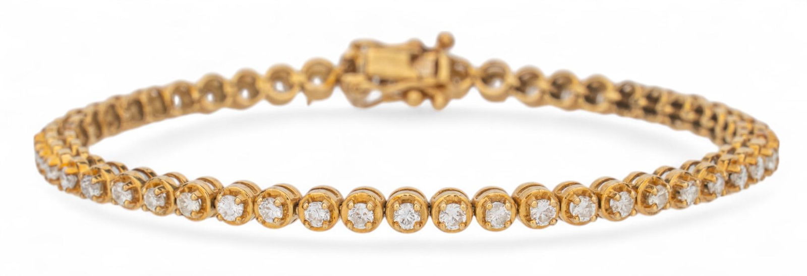 14K Italian Diamond Tennis Bracelet (1 of 9)