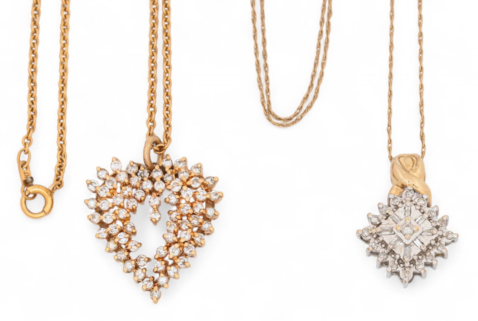 Pair of Gold and Diamond Necklaces (1 of 6)