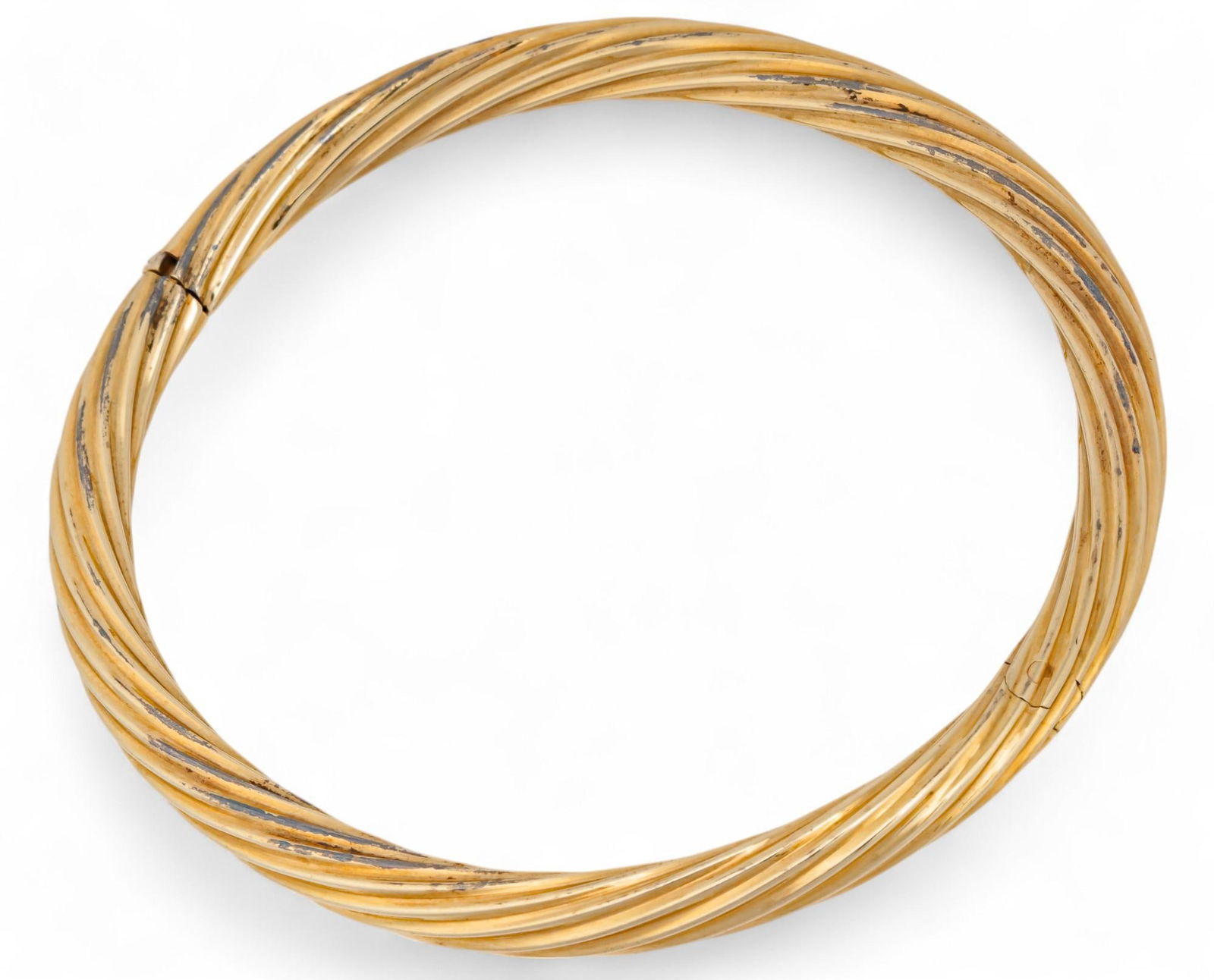 14K Italian Swirl Hinged Bangle Bracelet (1 of 6)