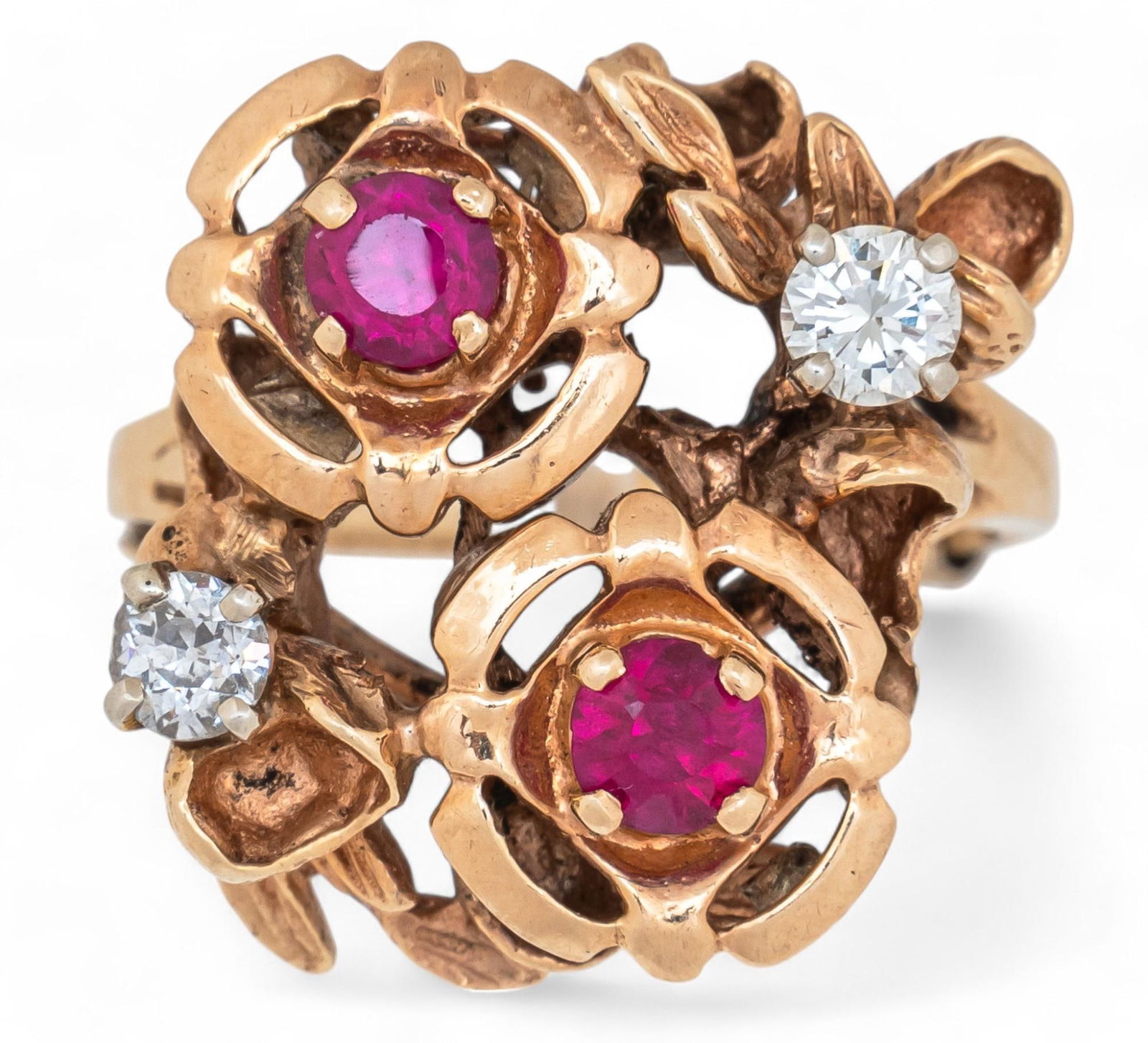 14K Diamond and Pink Topaz Ring (1 of 6)