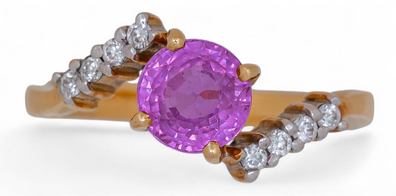 18K Pink Sapphire and Diamond Ring (1 of 7)