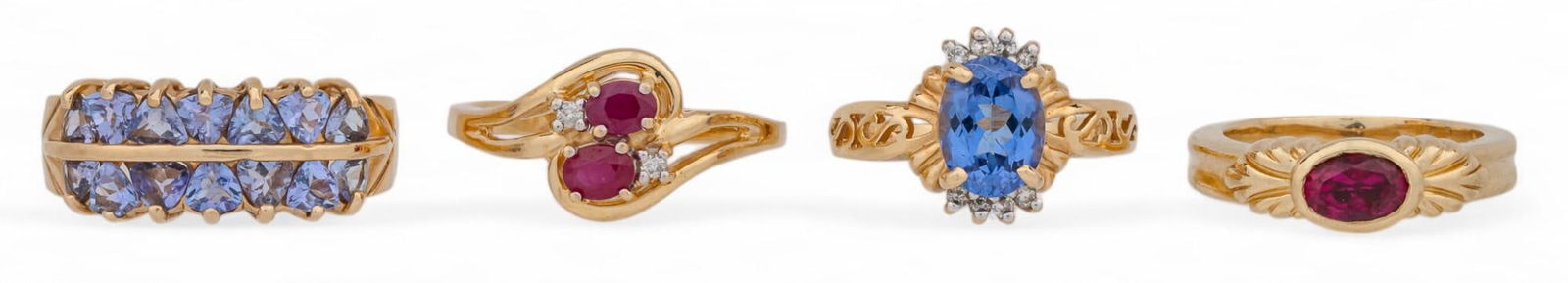 Set (4) 14K Gemstone Rings (1 of 8)