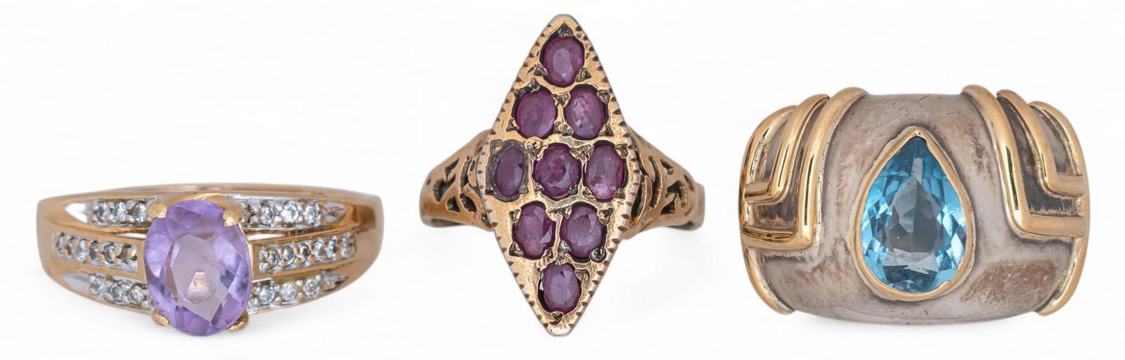 Set of (3) Gemstone Rings (1 of 4)