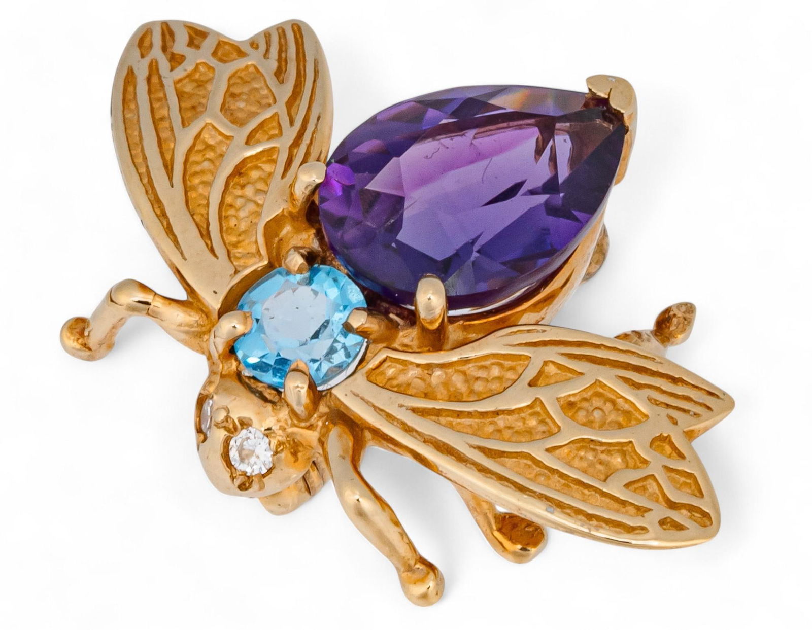 14K Amethyst Bee Brooch (1 of 5)