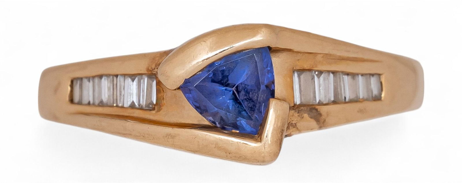 14K Bezel Tanzanite and Diamond Ring (1 of 6)