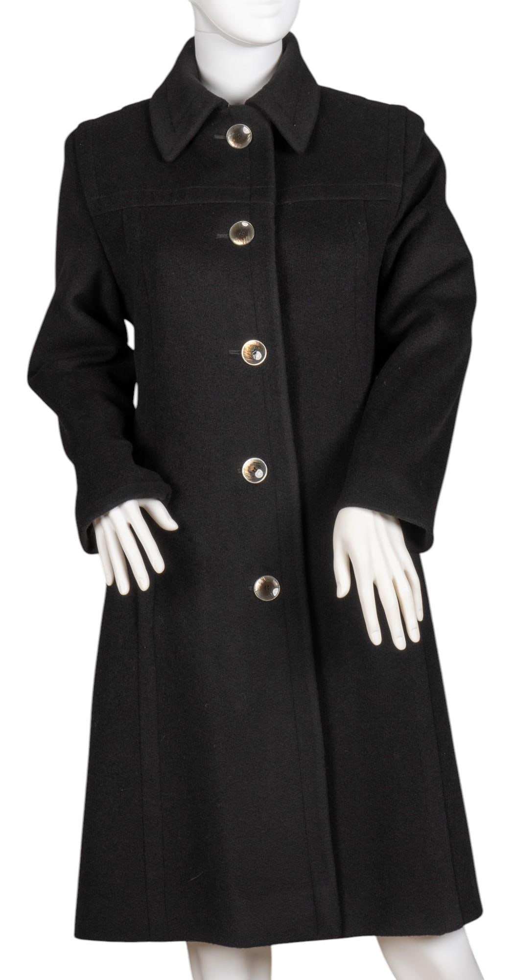 Fleurette Black Cashmere and Wool Full Length Coat (1 of 8)