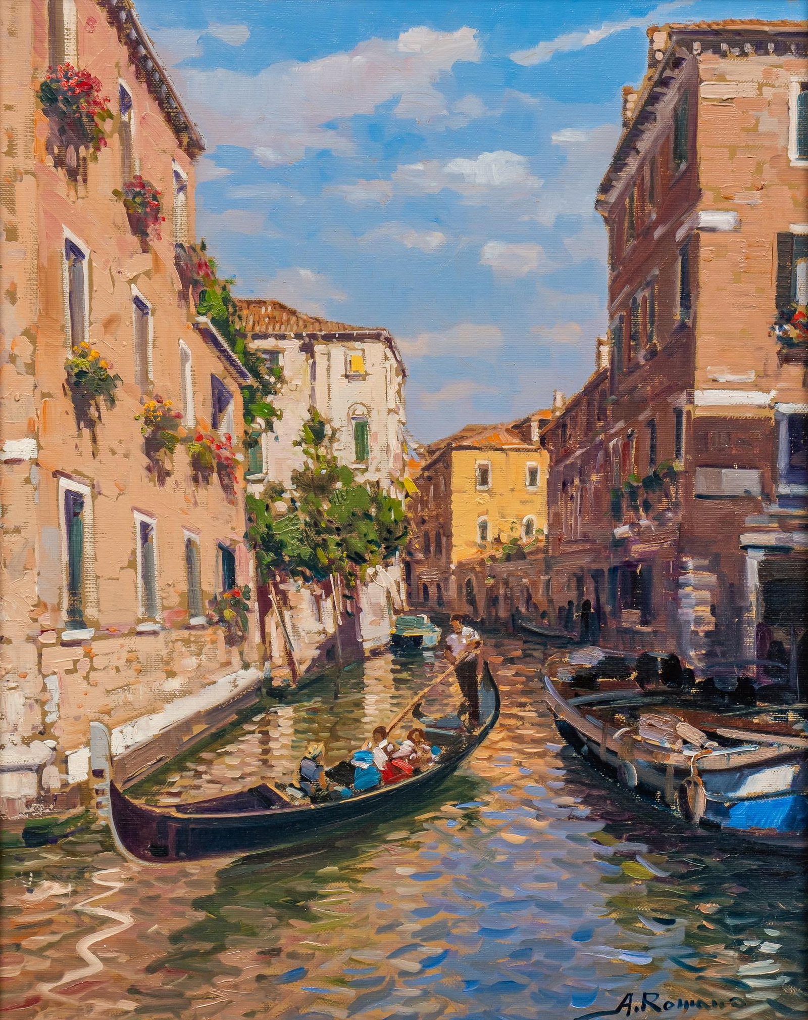 Armando Romano, "Venezia": Armando Romano (Italy, b. 1953), "Venezia", oil on canvas sight: 18.5 x 14.5 in., frame: 33.5 x 29 in. Provenance: Property from the collection of a Plano, Texas lady
