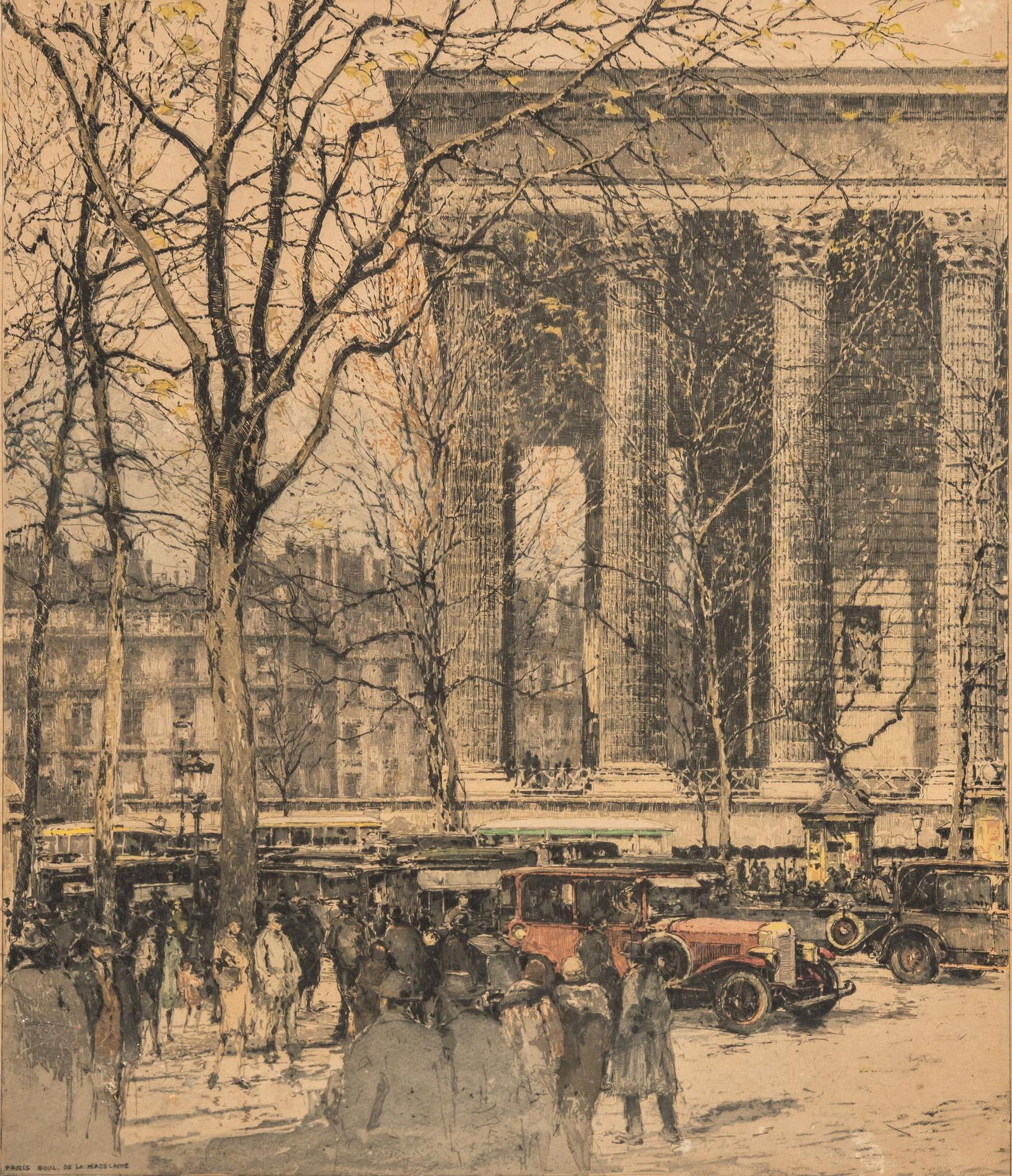 Luigi Kasimir, Boulevard de la Madeleine, Etching, 1930 (1 of 6)