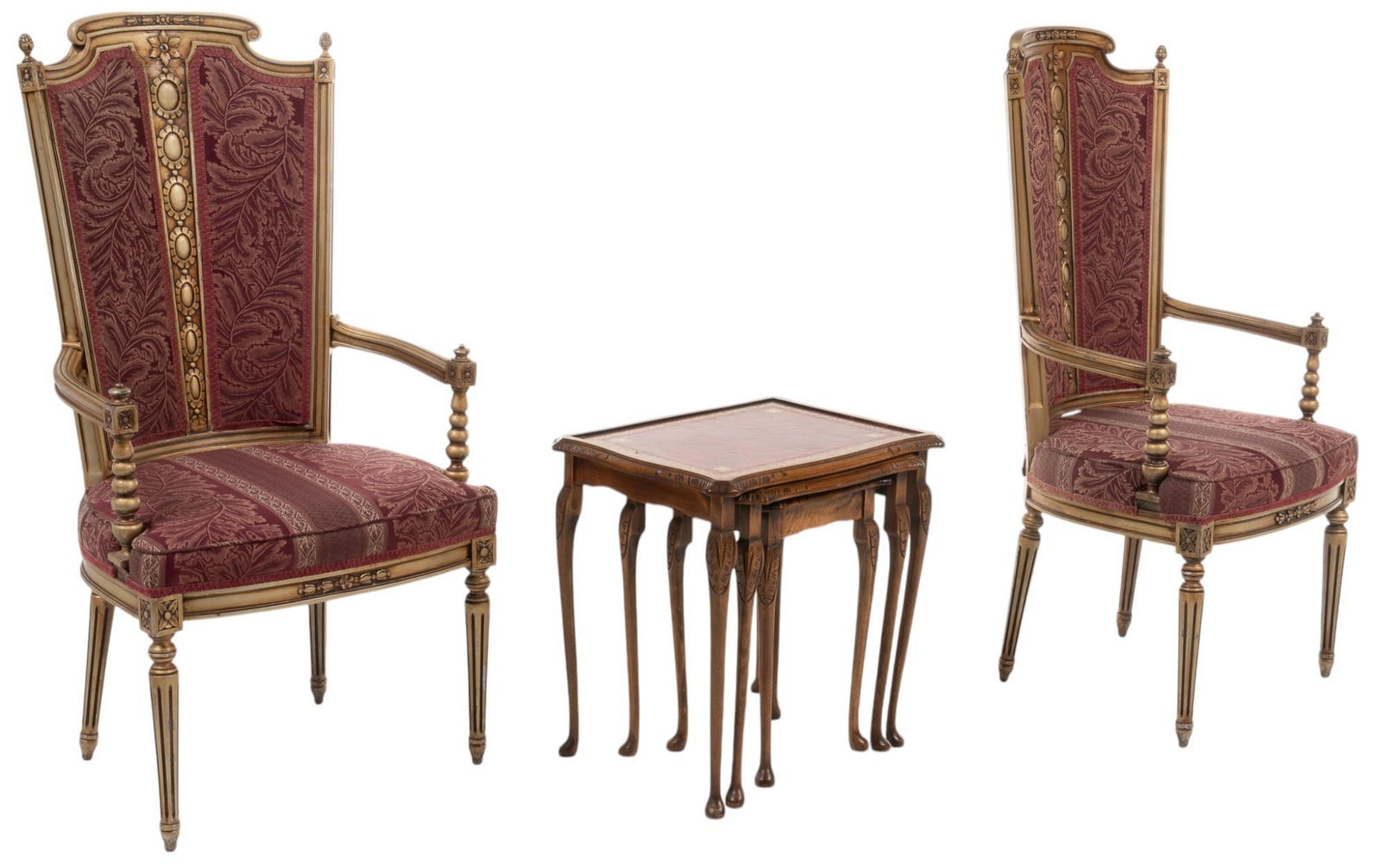 Pair of Louis XVI Chairs and Nesting Tables (1 of 11)