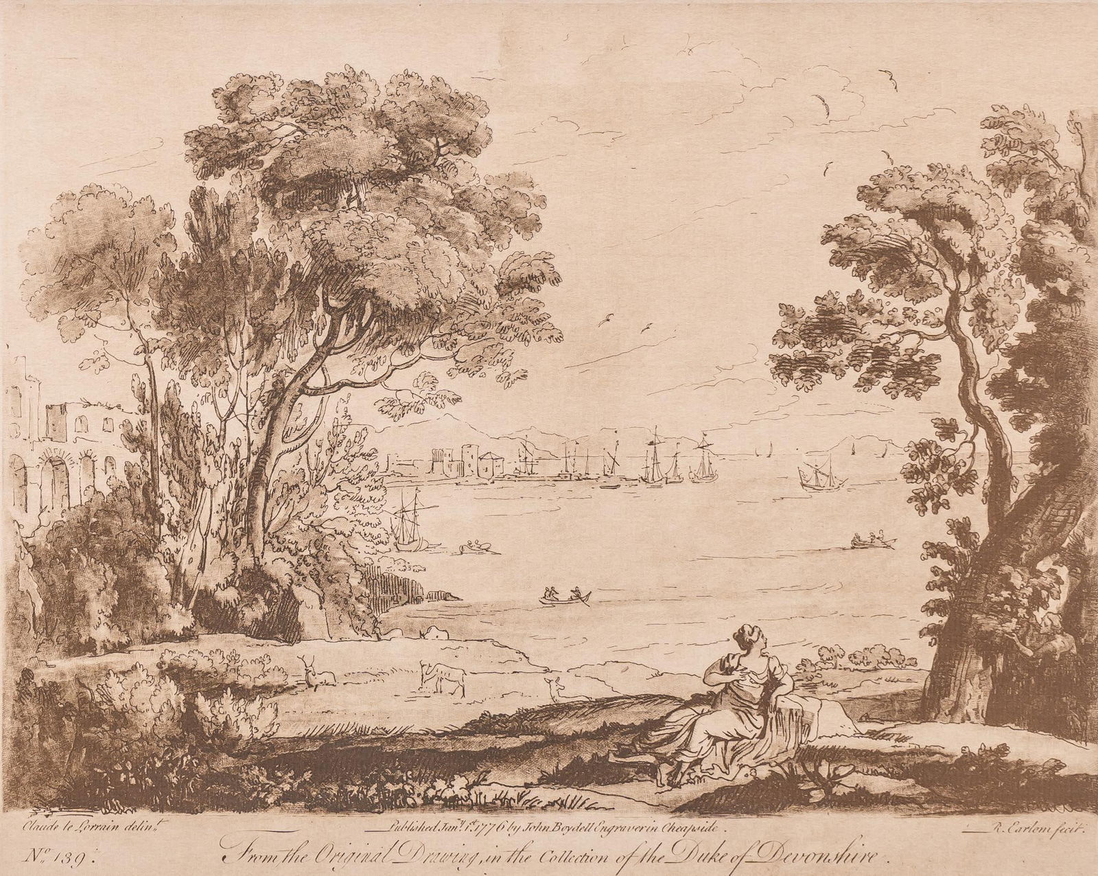 Richard Earlom, After Claude Lorrain Engraving (1 of 6)