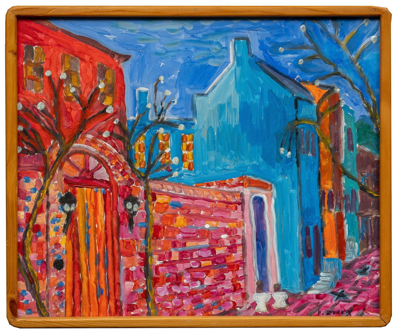 Herman Zuker, "Old City Street": Herman Zuker (Poland /America, b.1959,), "Old City Street" sight: 19 x 23 in., frame: 21 x 25 in. Provenance: Property from the collection of a Plano, Texas lady