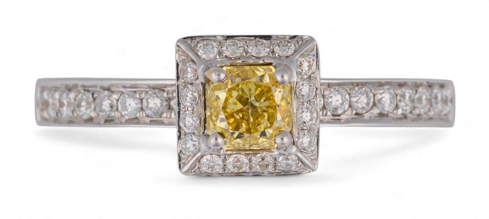 18K White Gold Yellow Diamond Ring (1 of 4)