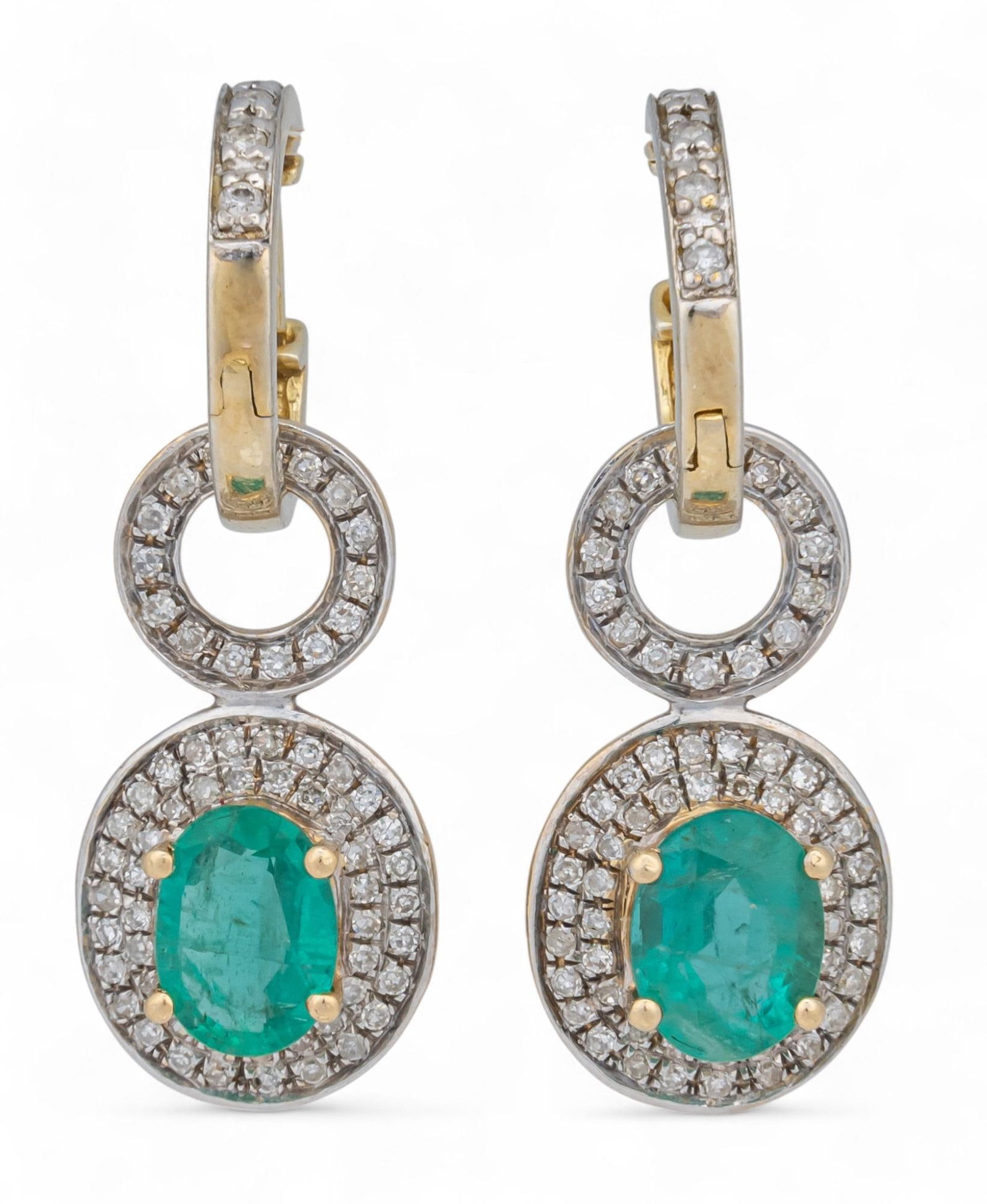 Sterling Silver Emerald Drop Earrings (1 of 9)