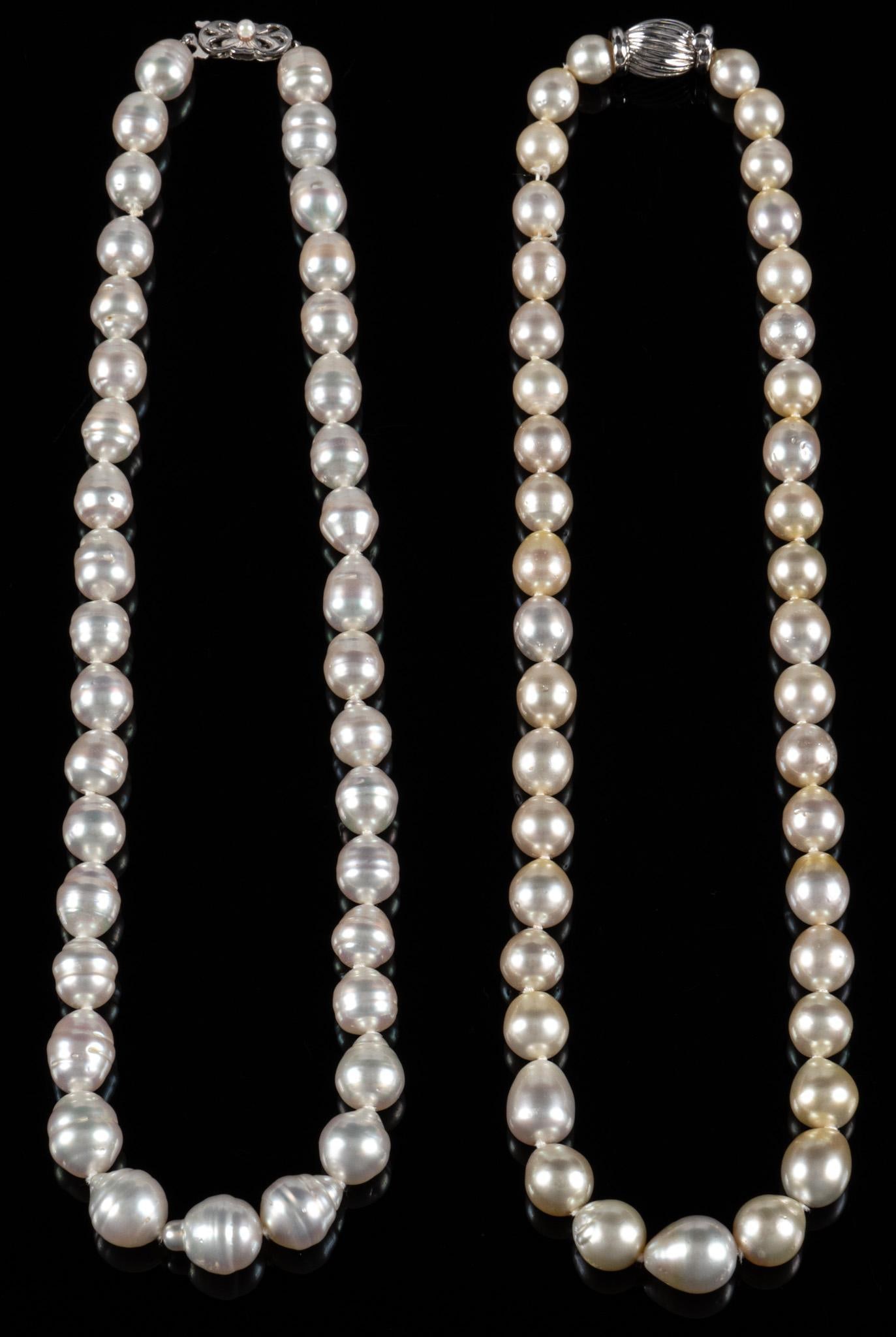 (2) Pearl Necklace Strands with White Gold Clasps (1 of 14)
