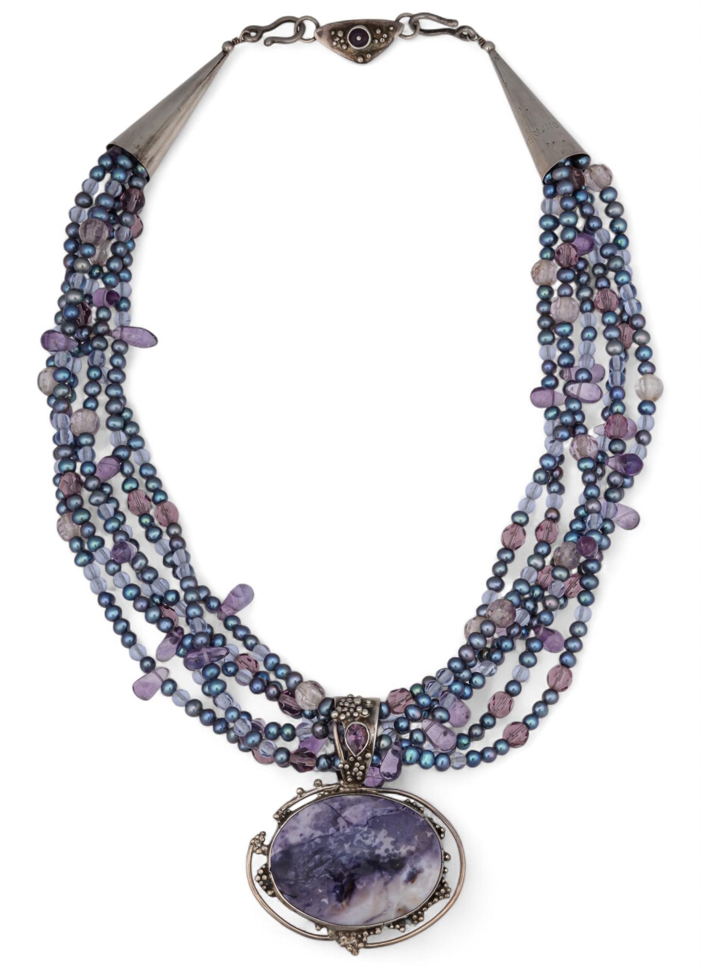 Sterling Silver and Beaded Necklace (1 of 6)