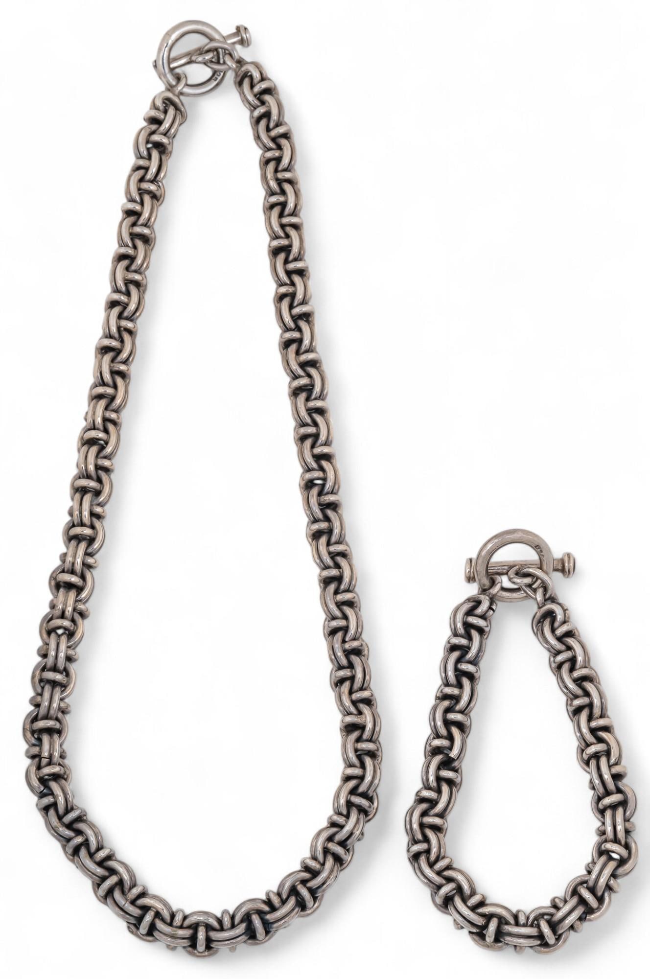 Sterling Silver Chain Necklace and Bracelet (1 of 8)