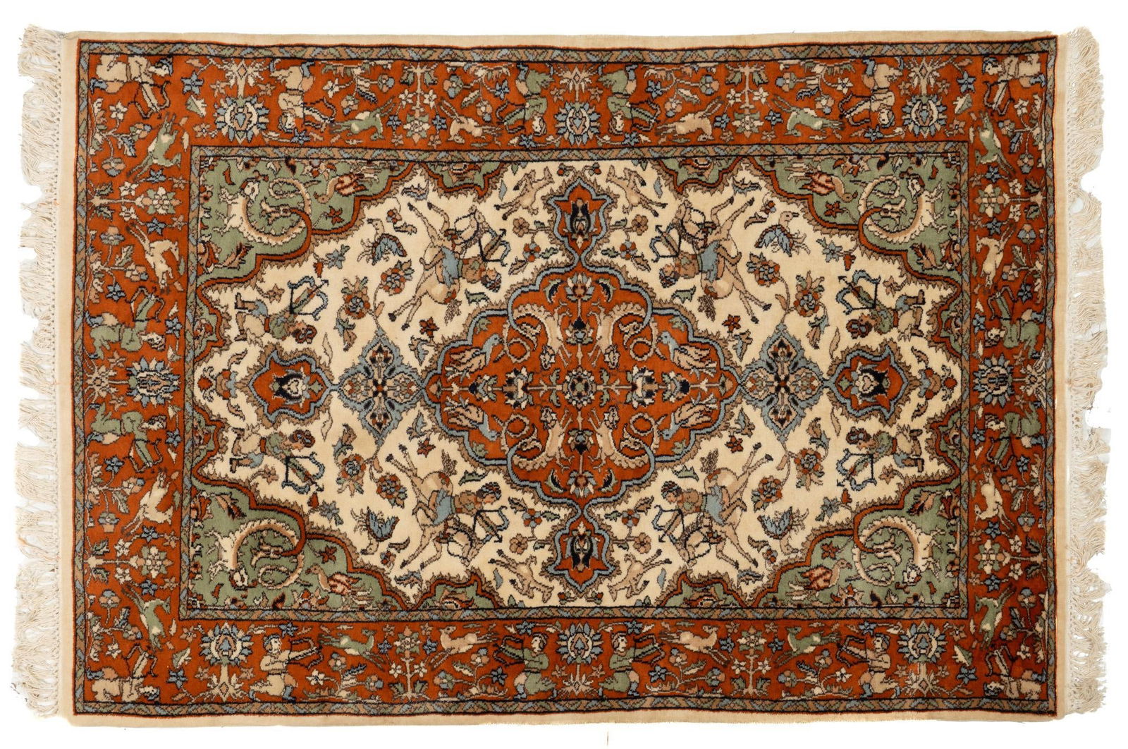 Tabriz Rug with Hunting Motifs, 6 ft. 5 in. x 4 ft. 1 in. (1 of 3)