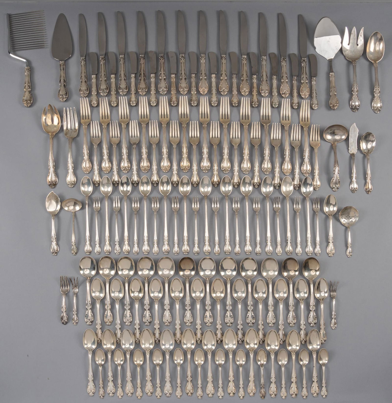 Gorham "Melrose" Sterling Silver Flatware Set (1 of 12)