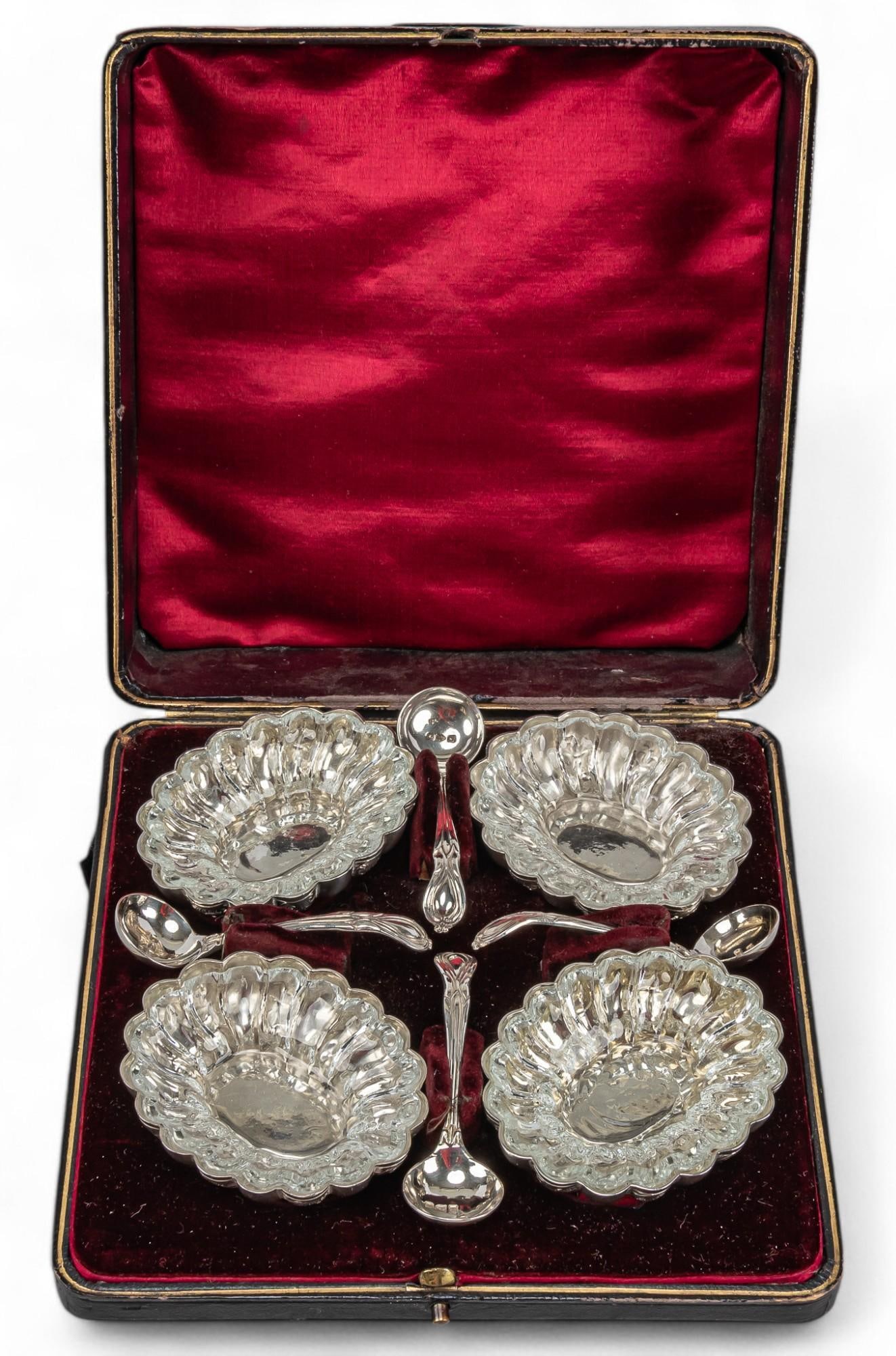 (4) Sterling Silver Crystal Salt Dishes (1 of 9)