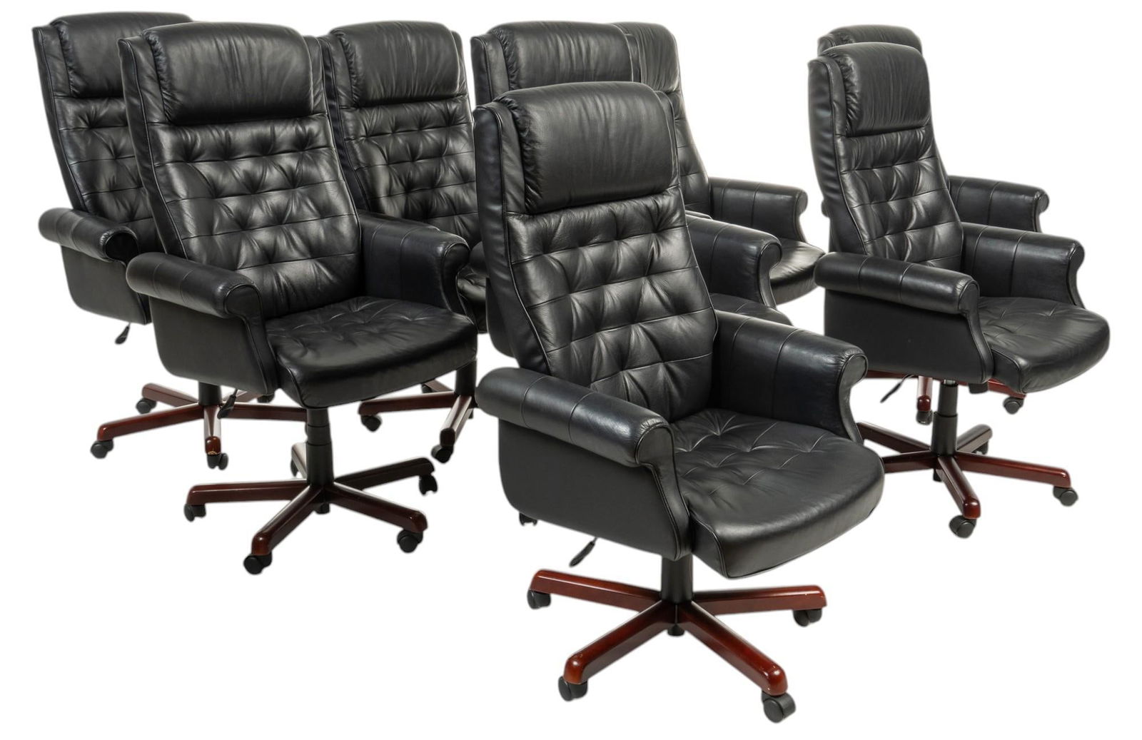 (8) Leather Rolling Office Chairs (1 of 13)
