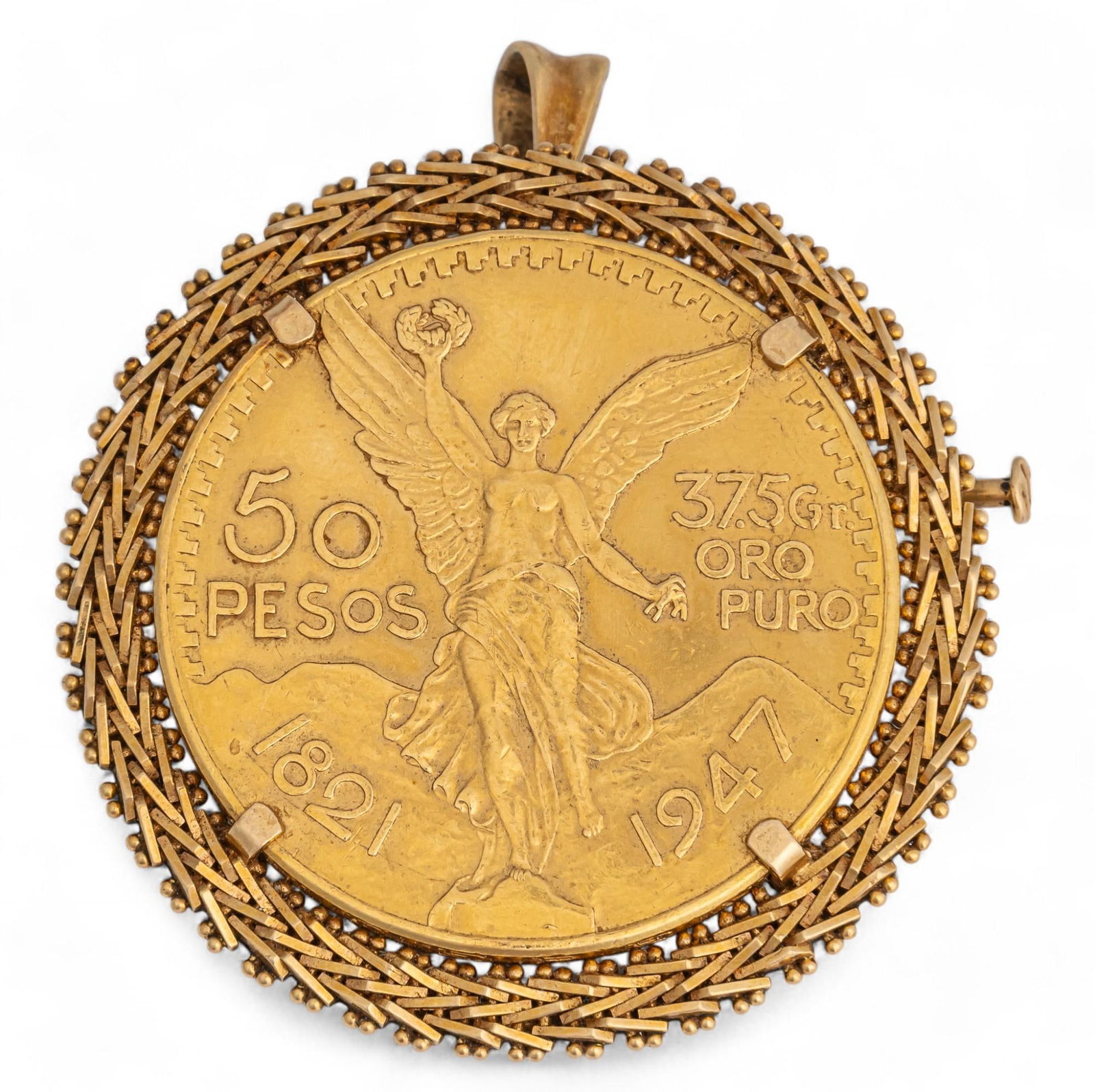Mexican 50 Peso Gold Coin Pendant (1 of 4)
