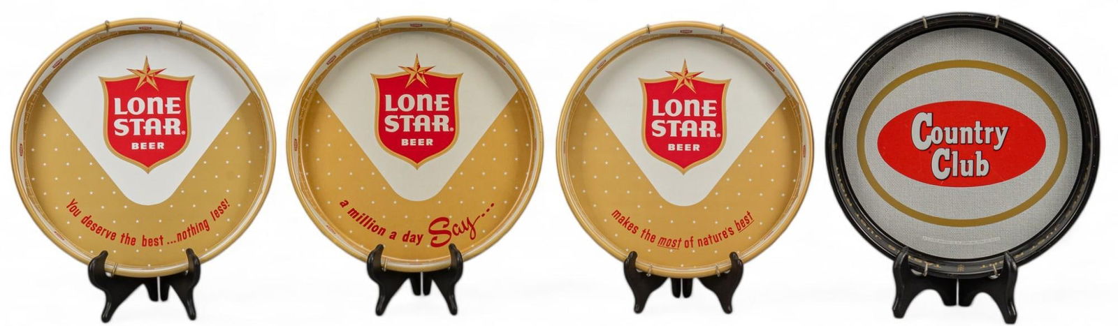 Collection of (4) Pearl Beer and Country Club Metal Beer Trays (1 of 9)