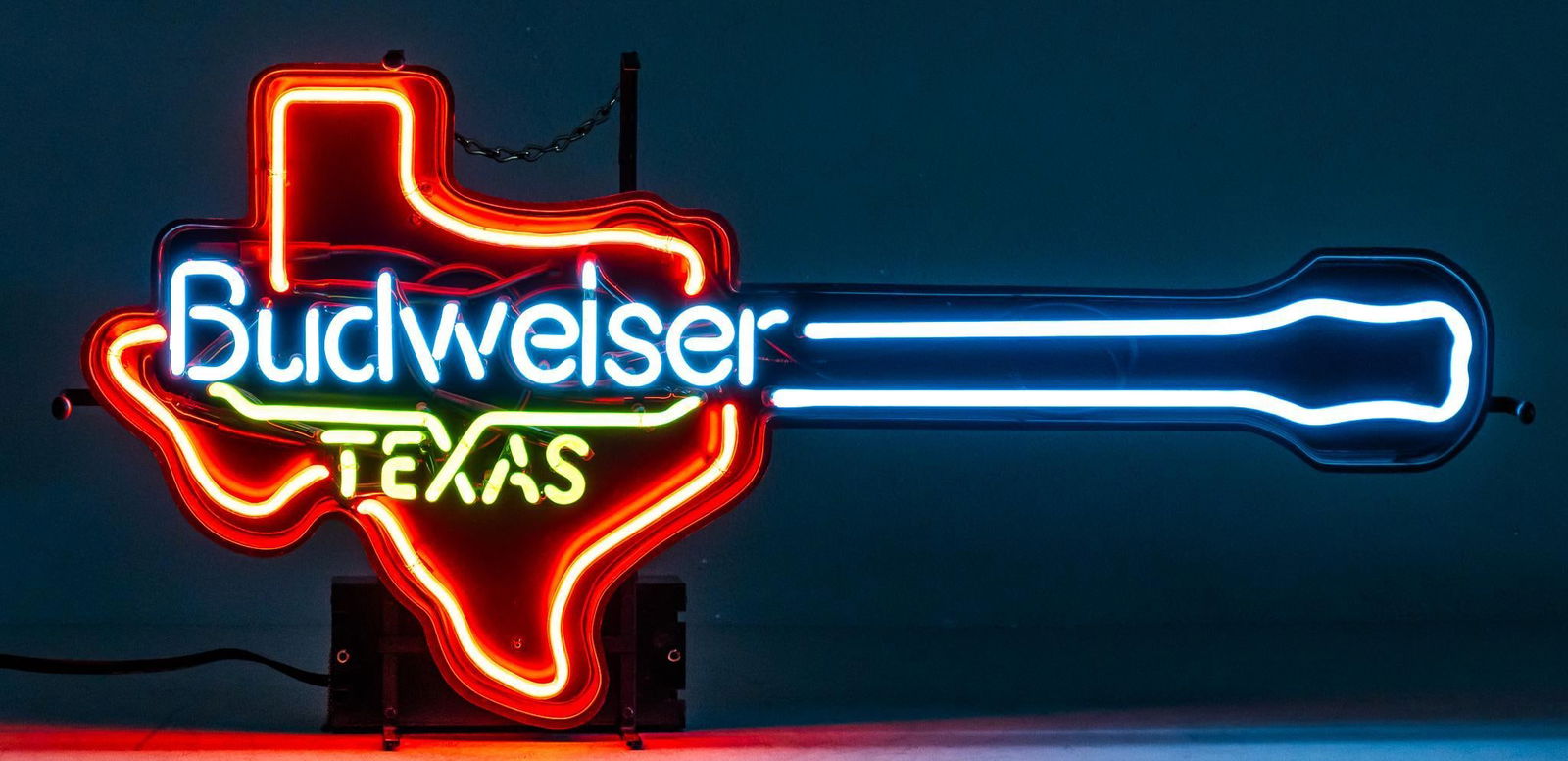 Budweiser Beer Guitar Shaped Neon Sign