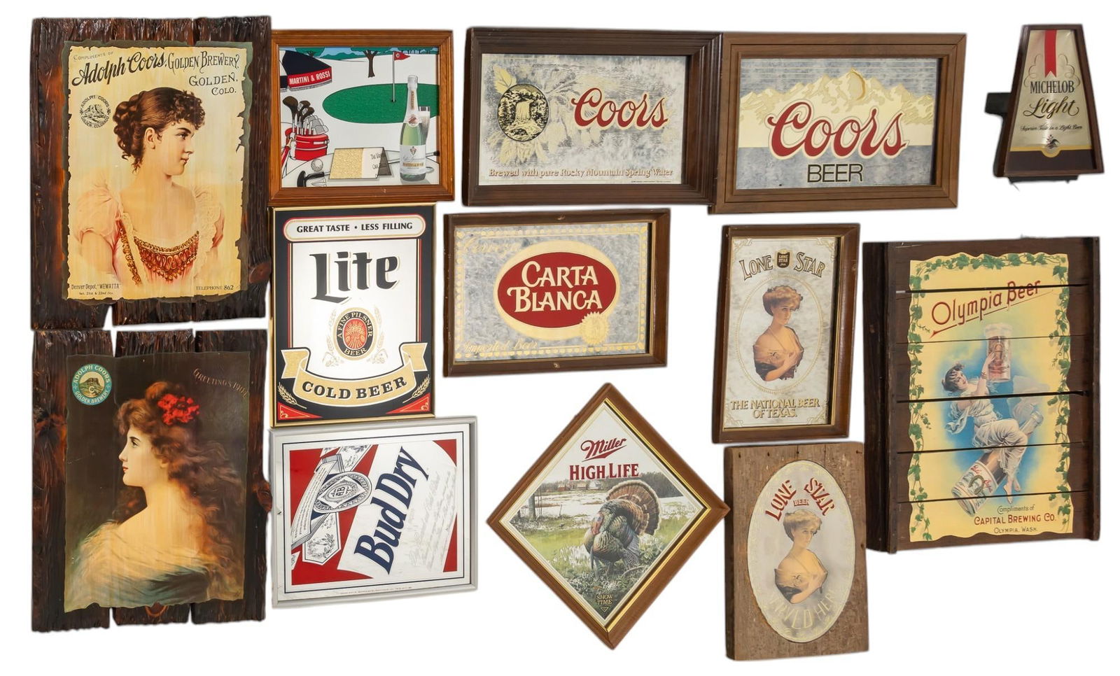 Collection of (13) Beer Advertisement Signs (1 of 11)