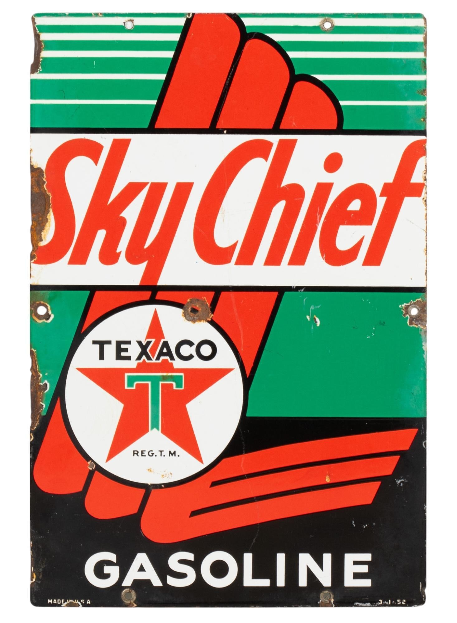 1952 Texaco Sky Chief Porcelain Pump Plate (1 of 7)
