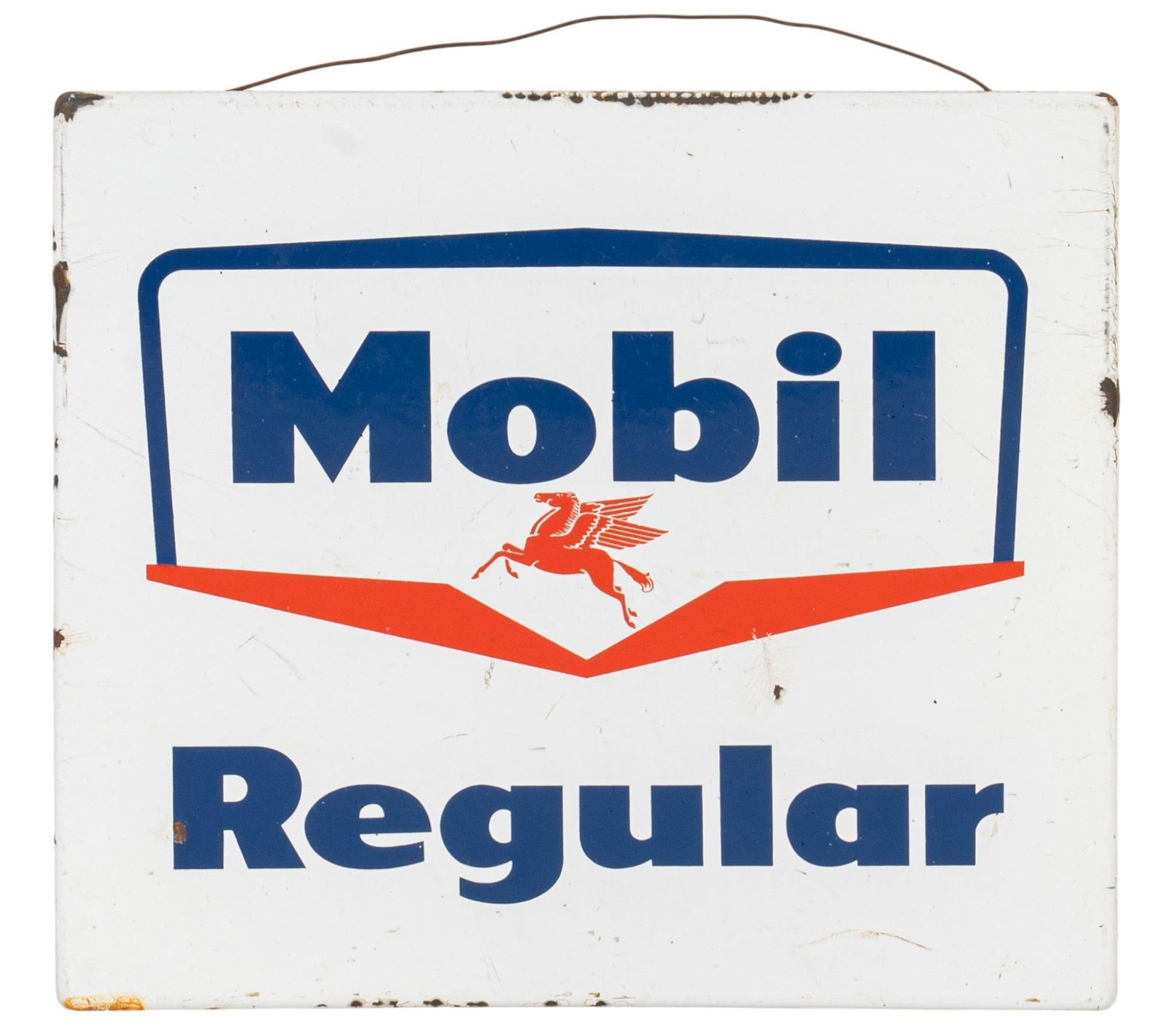 1950s Mobil Regular Porcelain Pump Plate (1 of 5)