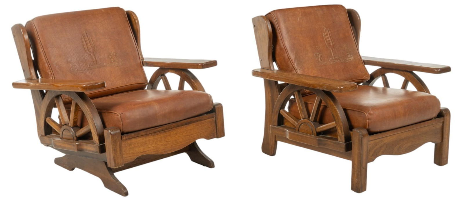 Pair of Wagon Wheel Chairs (1 of 8)