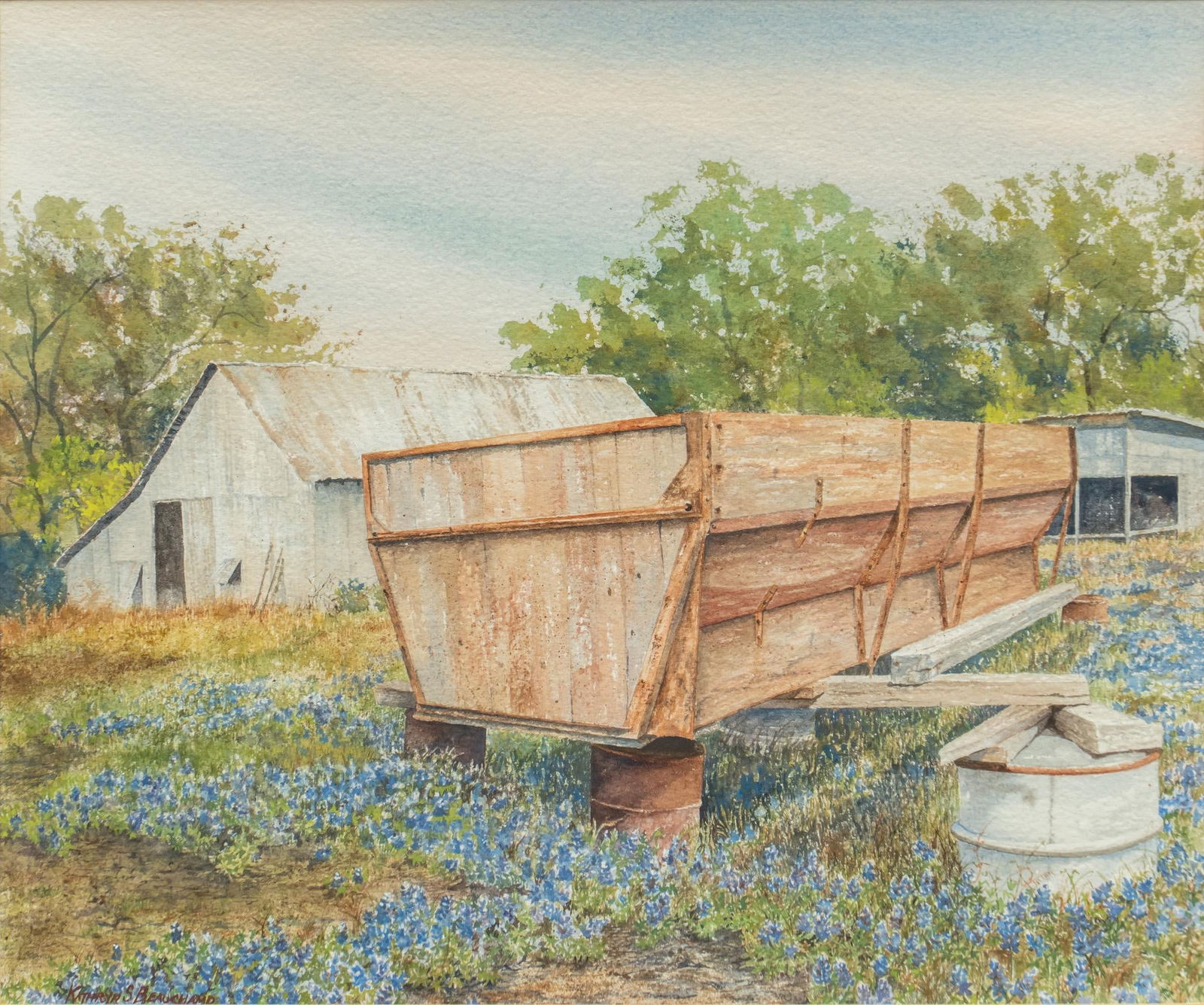 Kathryn Scott Beauchamp, Texas Bluebonnets and Barn (1 of 5)