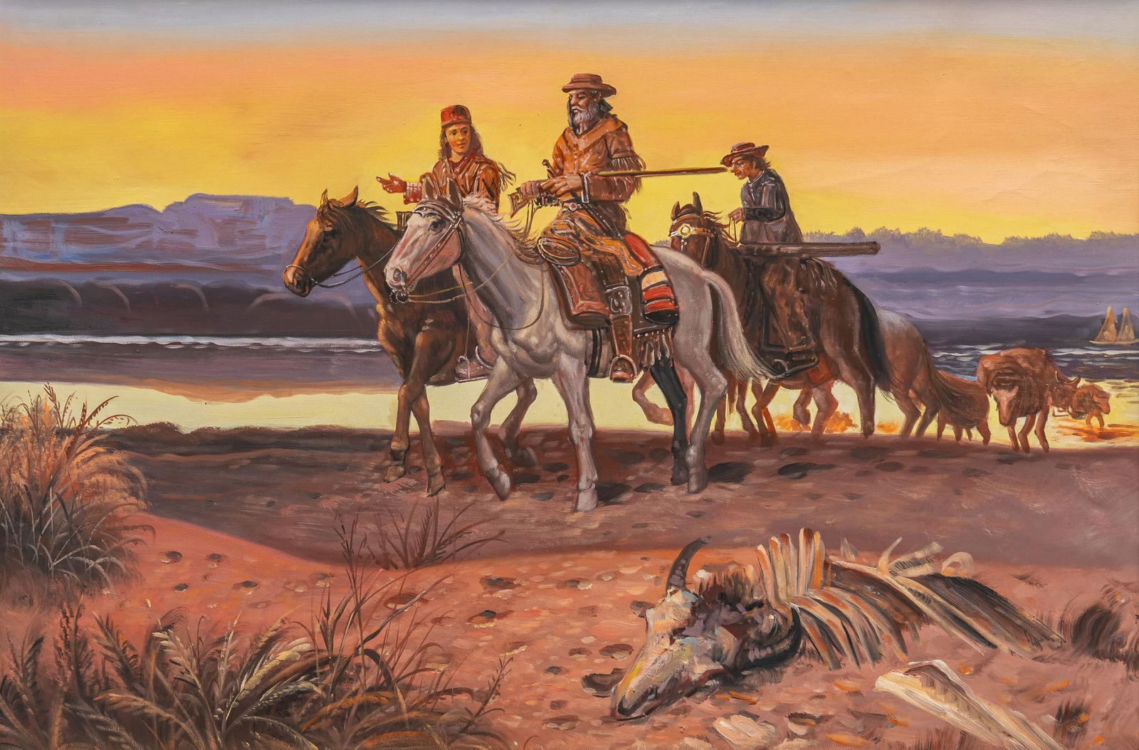 After C. M. Russell, "Carson's Men" (1 of 5)