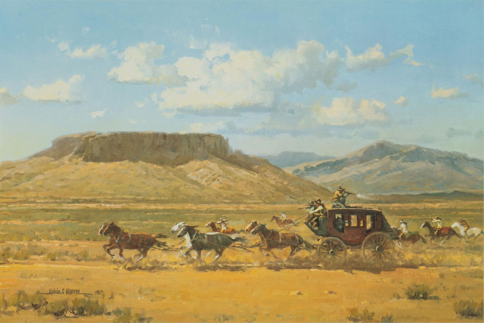 Melvin Warren, Stagecoach Attack, AP Litho (1 of 6)