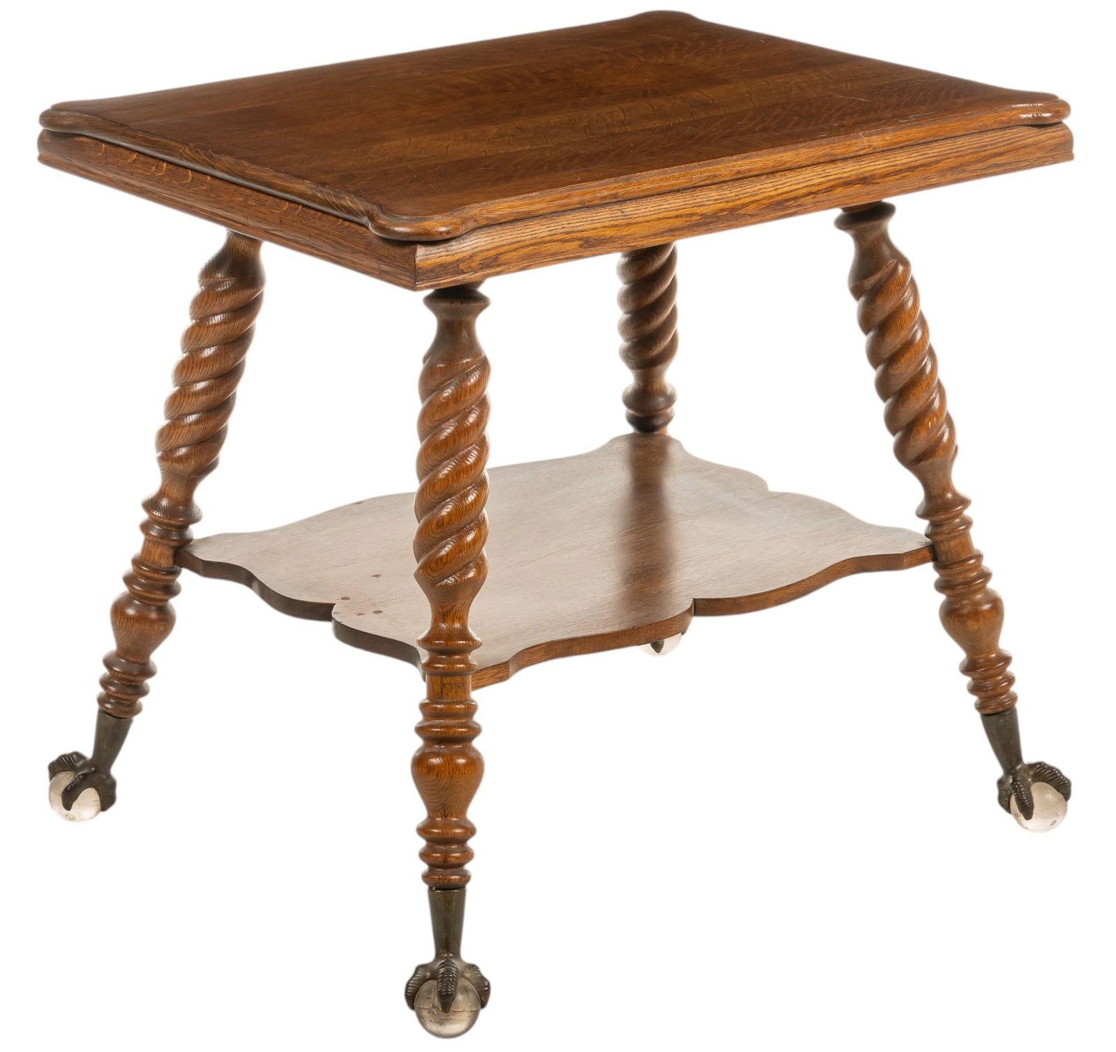 Vintage Glass Ball and Claw Parlor Table (1 of 8)