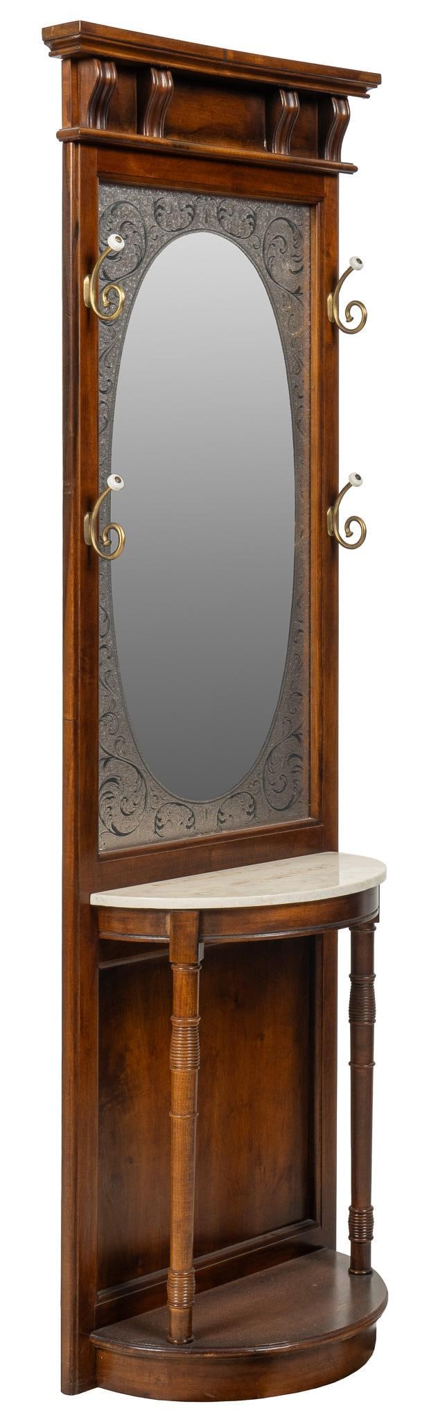 Hall Tree with Demilune Table (1 of 4)