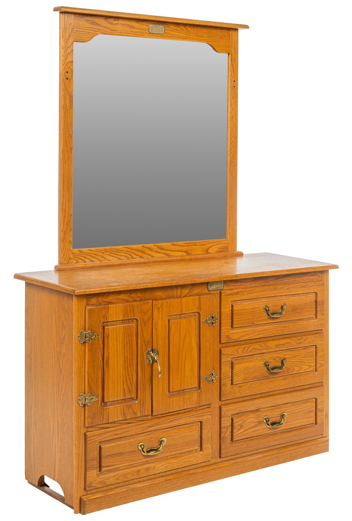 White Clad Dresser with Mirror (1 of 9)